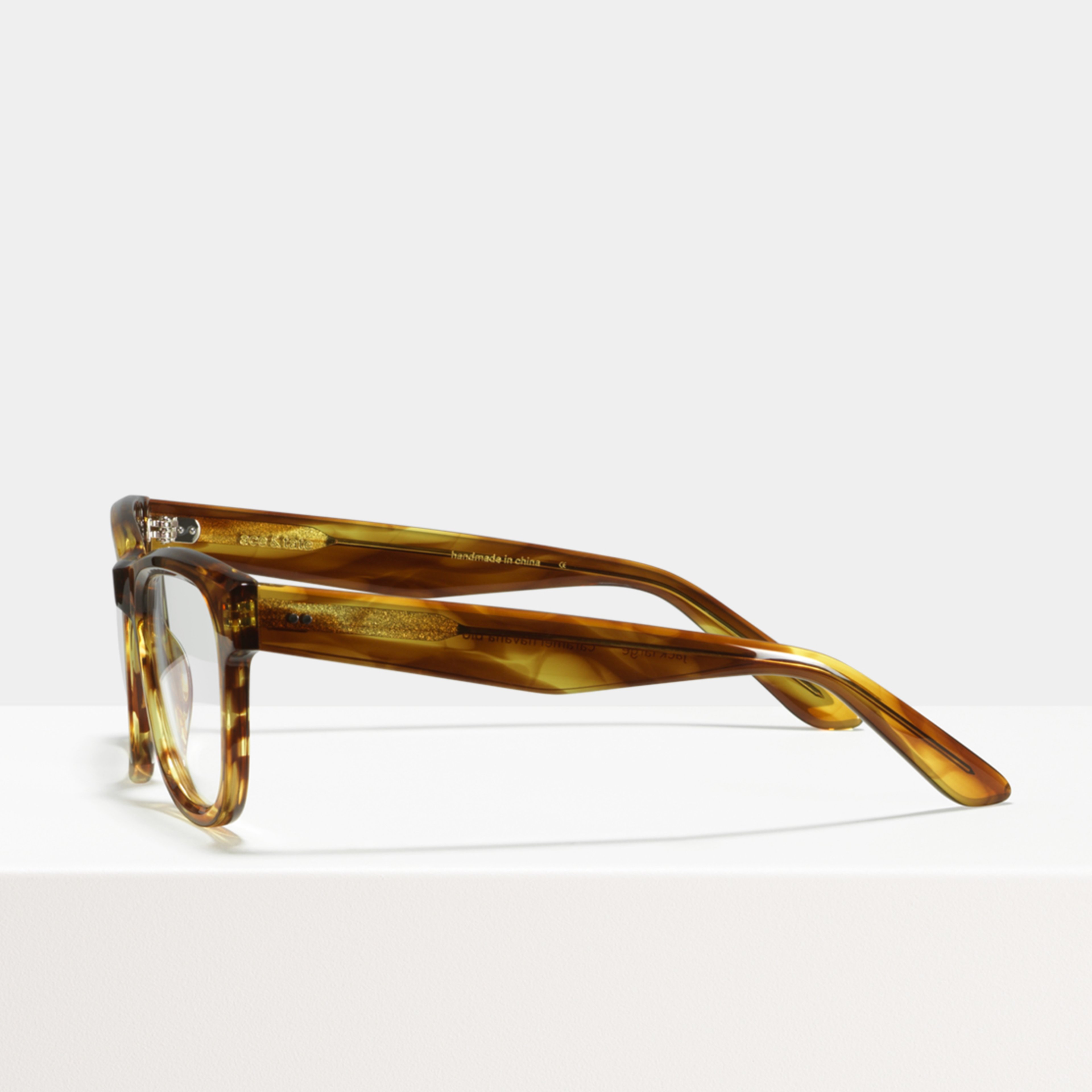 Ace & Tate Glasses | rectangulares acetato in Marrón, Naranja
