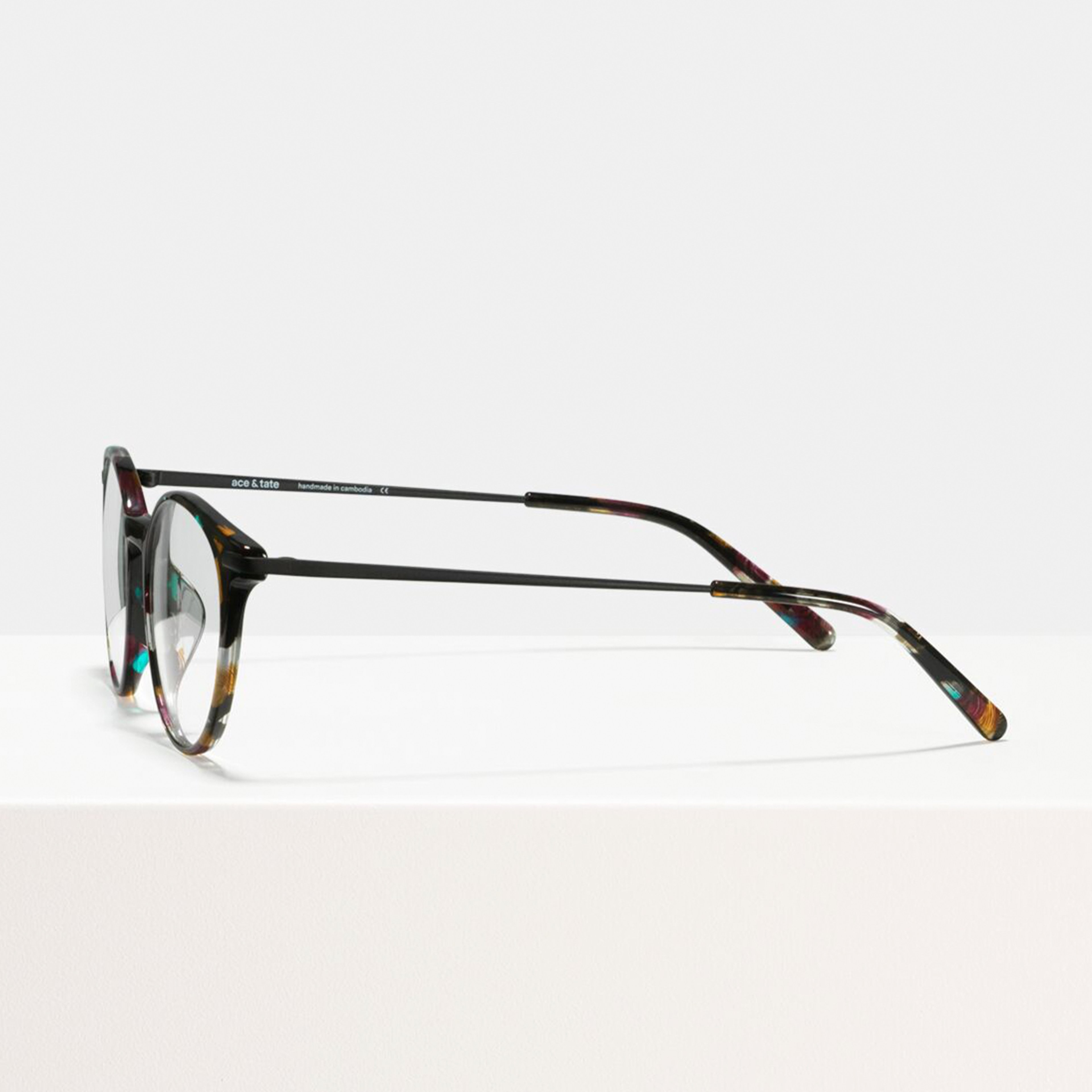 Ace & Tate Glasses | Round Acetate in Black, Blue, Brown, Pink