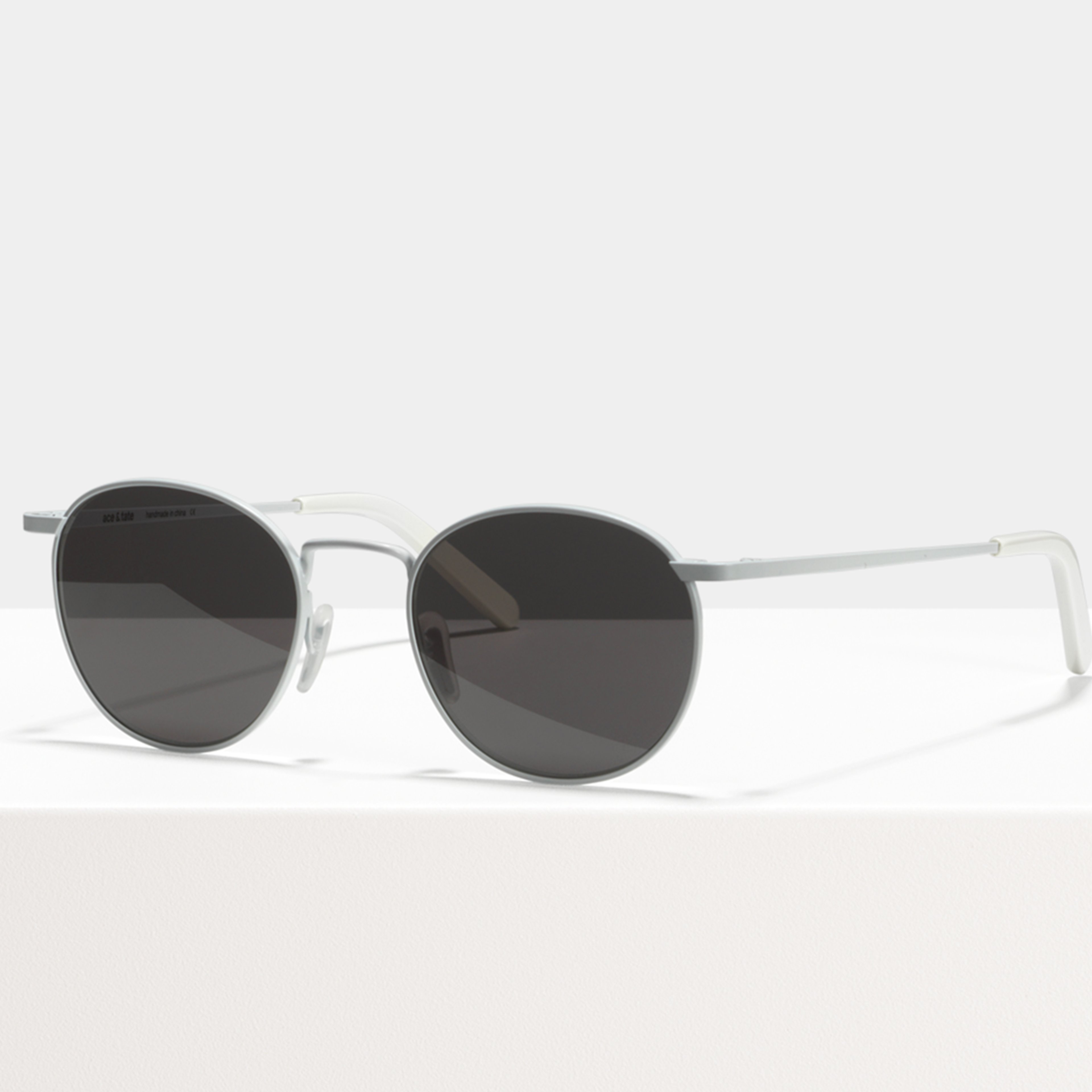 Ace & Tate Sunglasses | Round Metal in White