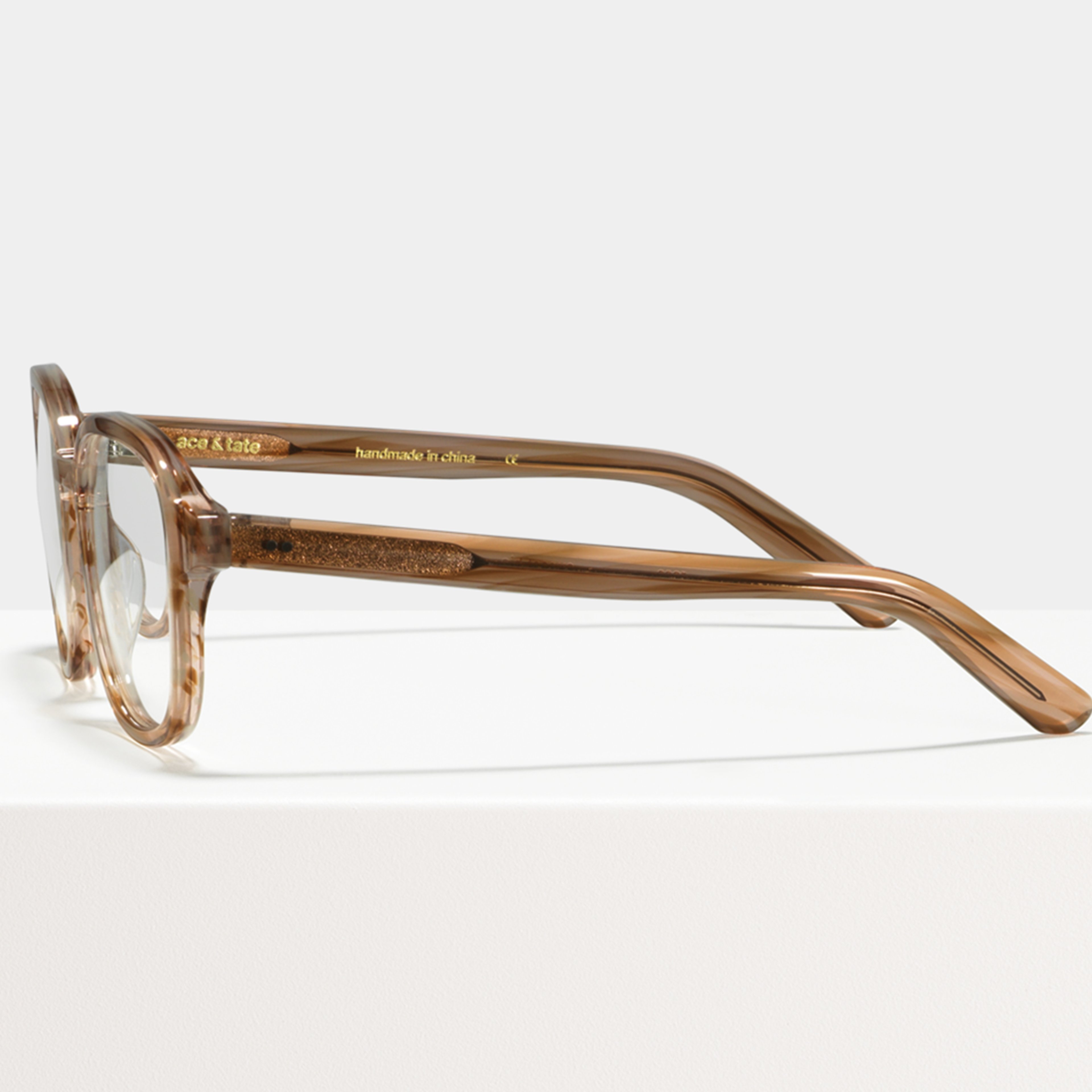 Ace & Tate Glasses | Square Acetate in Beige, Orange