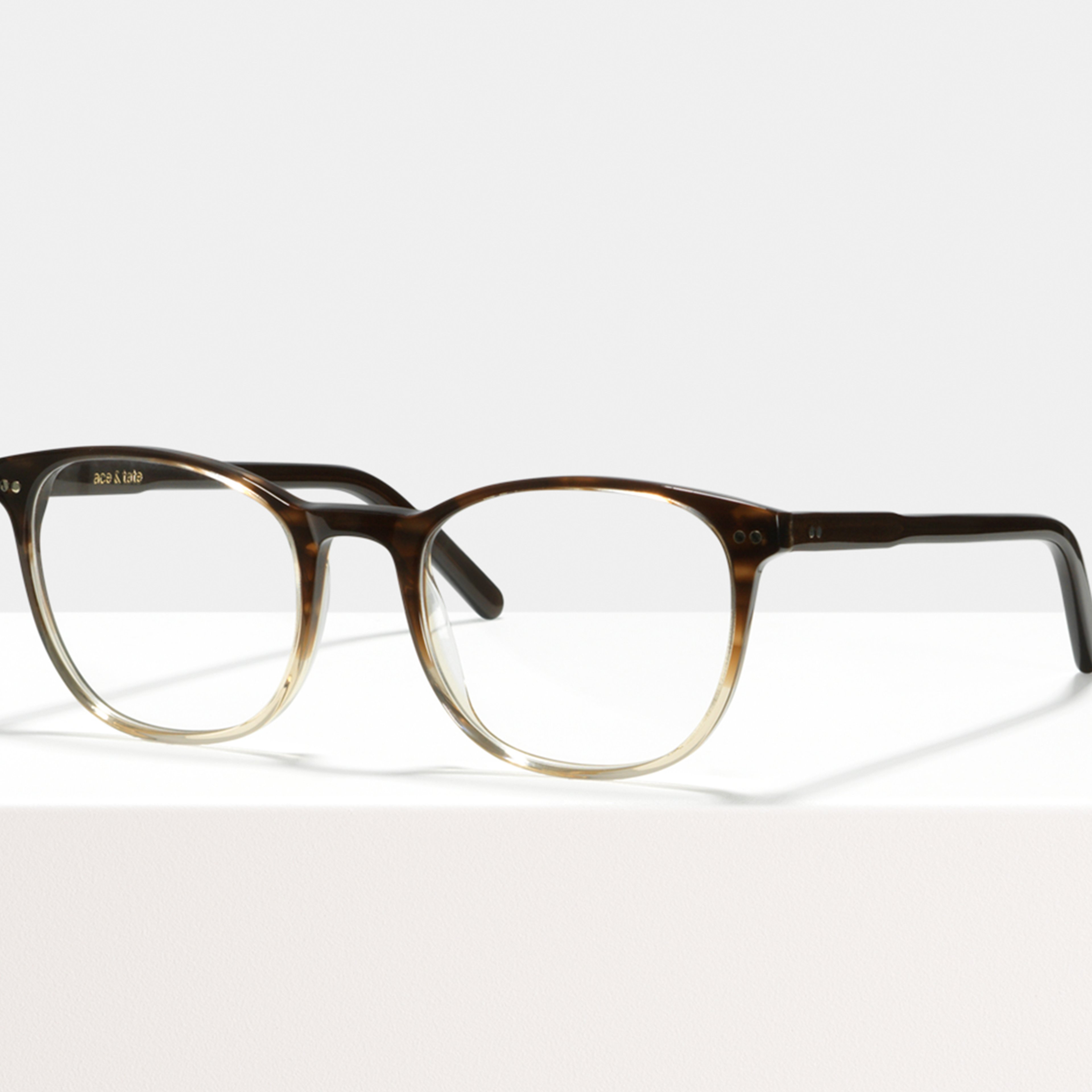 Ace & Tate Glasses | Square Acetate in Beige, Brown, Gold, Grey