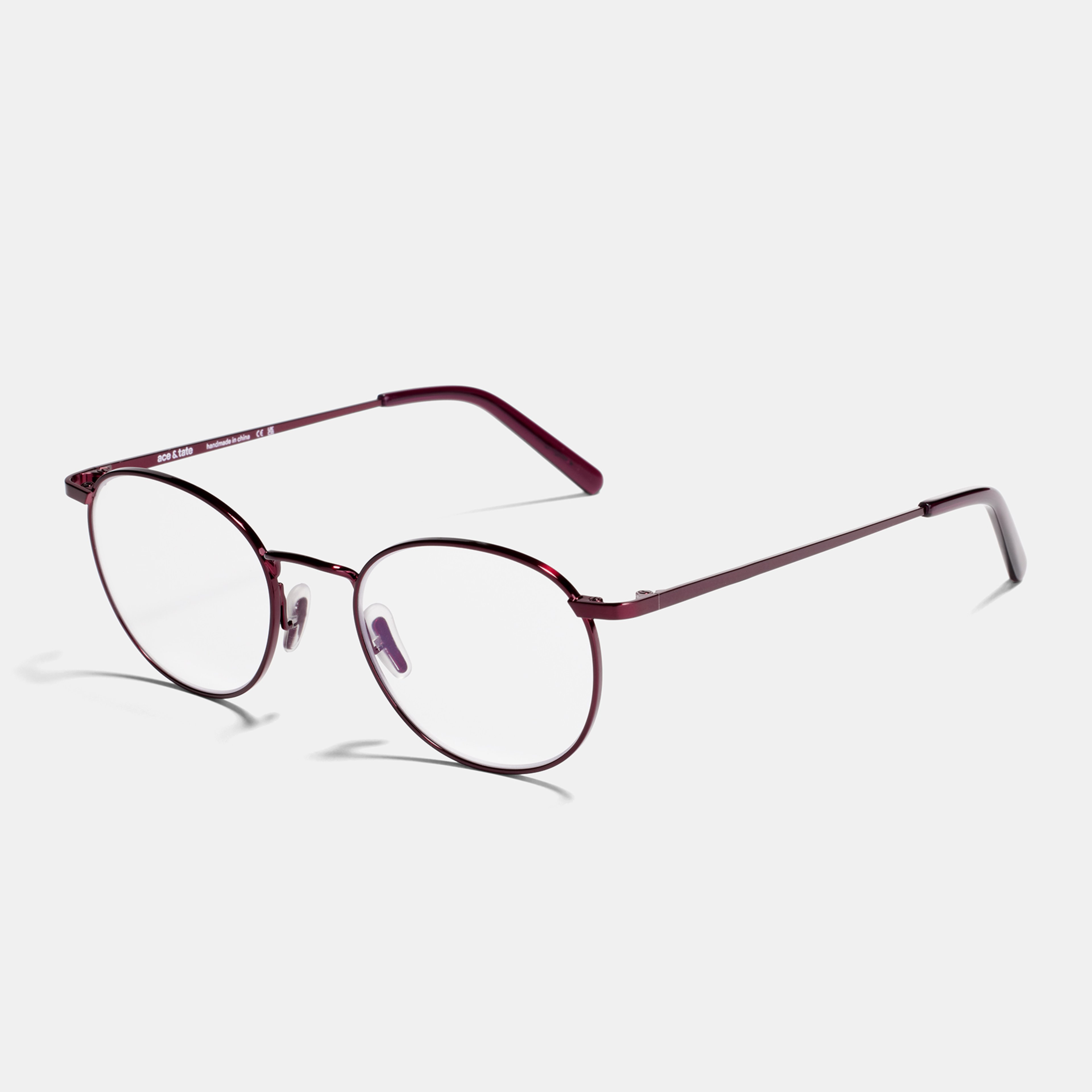 Ace & Tate Glasses | Round Metal in Red