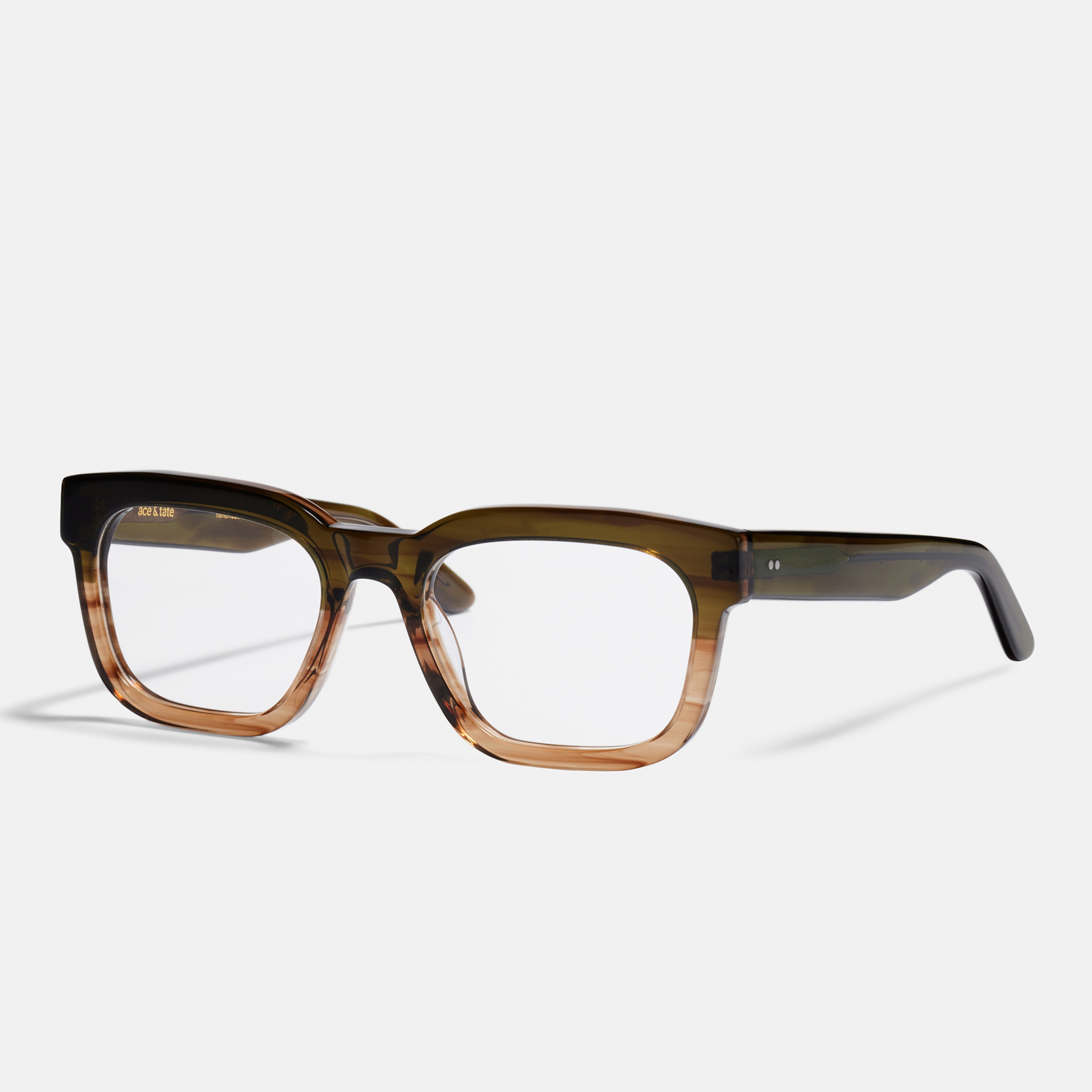 Ace & Tate Glasses | rectangle Acetate in Brown, Green