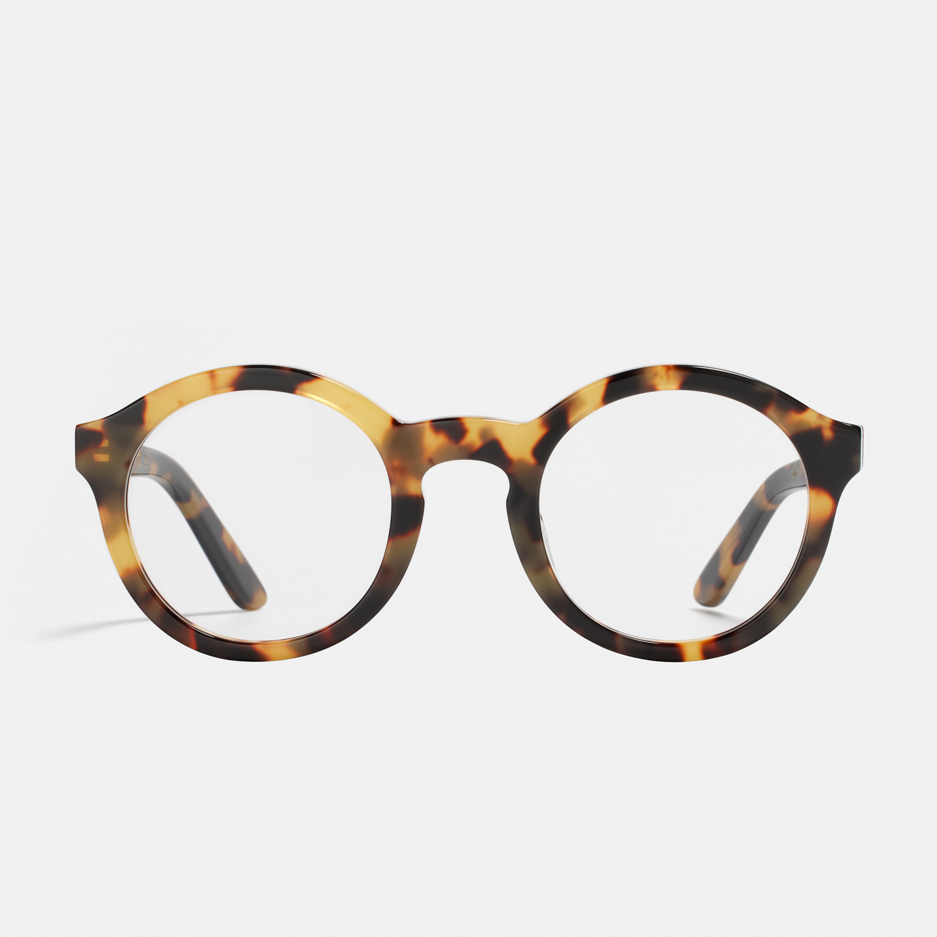 Ace & Tate Glasses | Round Acetate in Brown, Yellow
