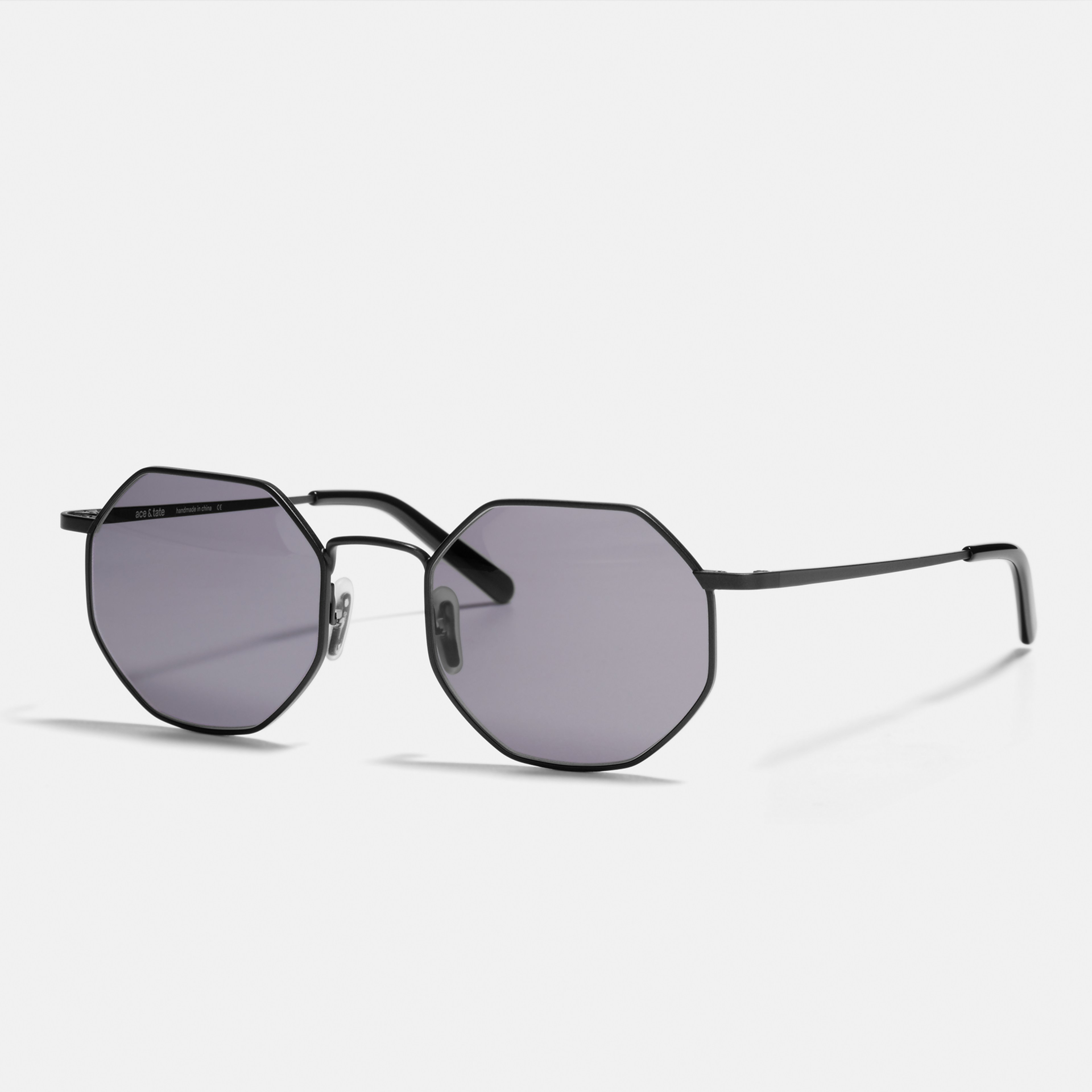 Ace & Tate Sunglasses | hexagonal Metal in Black