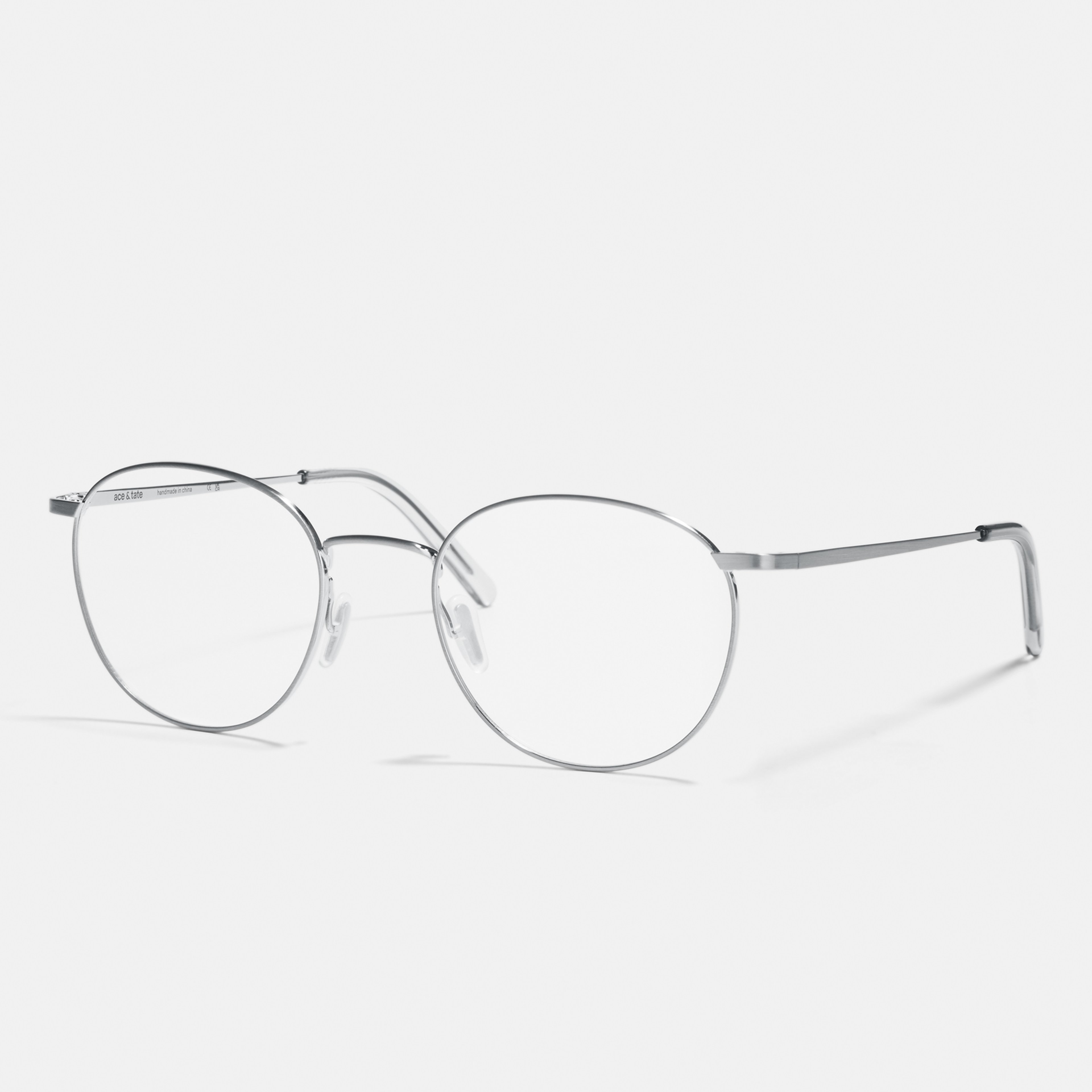 Ace & Tate Glasses | Round Metal in Silver