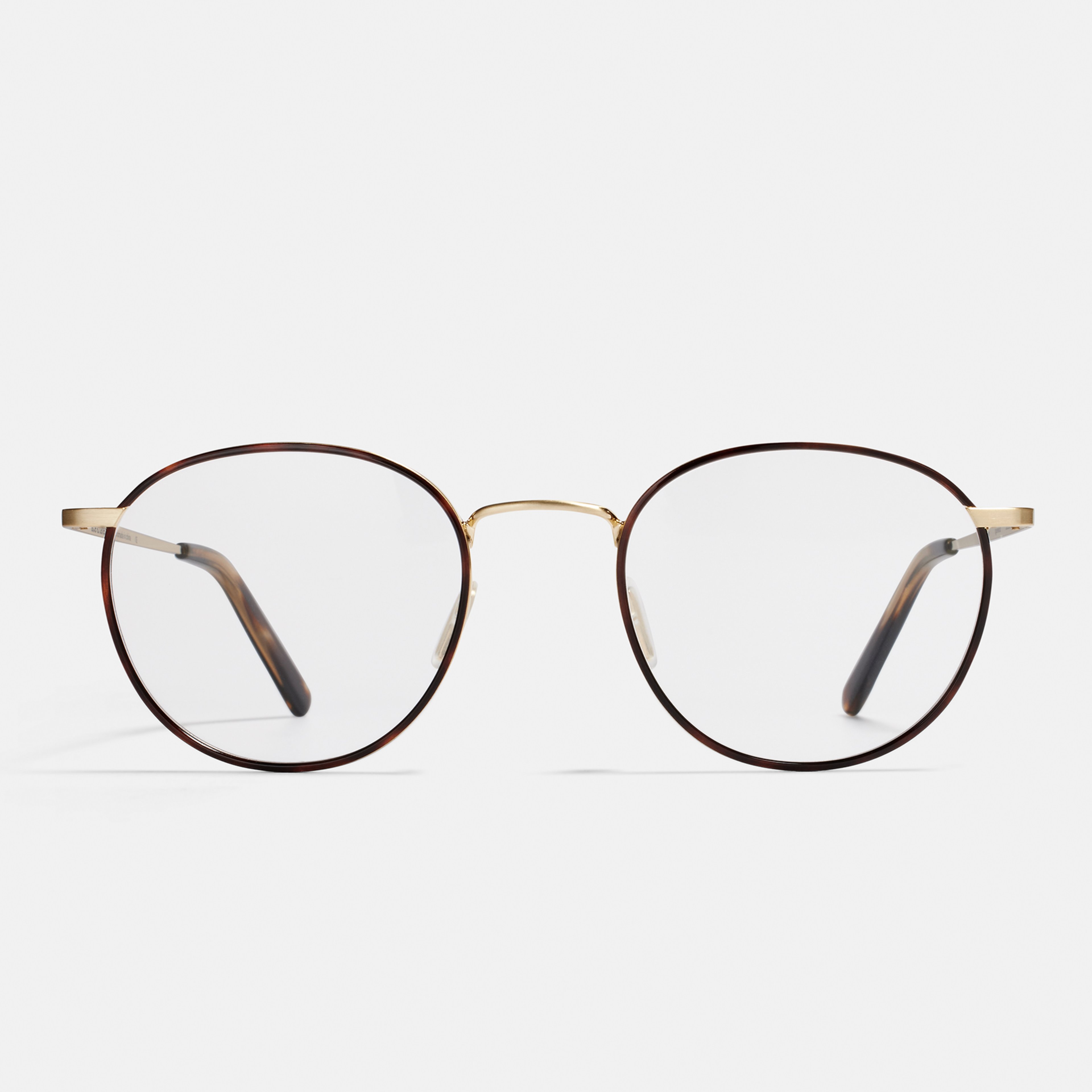 Ace & Tate Glasses | Round Metal in Beige, Brown