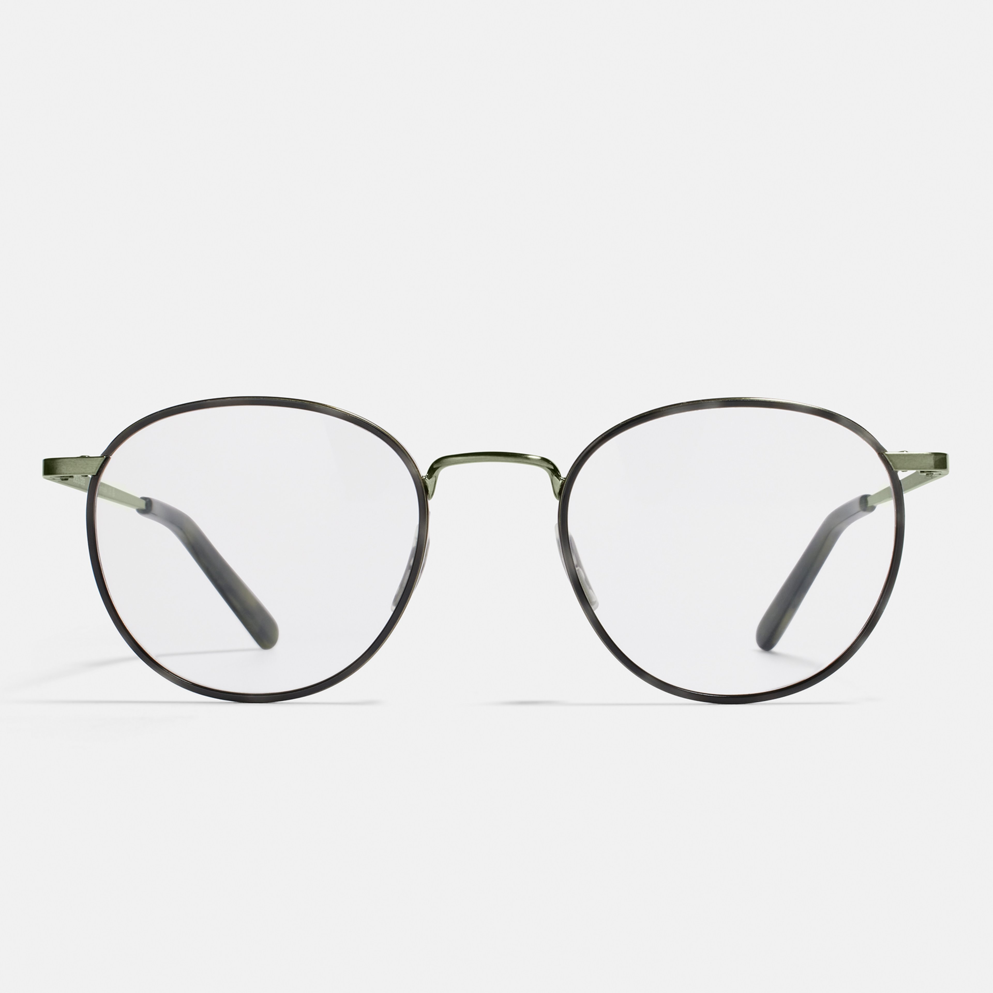 Ace & Tate Glasses | Round Metal in Green, Grey