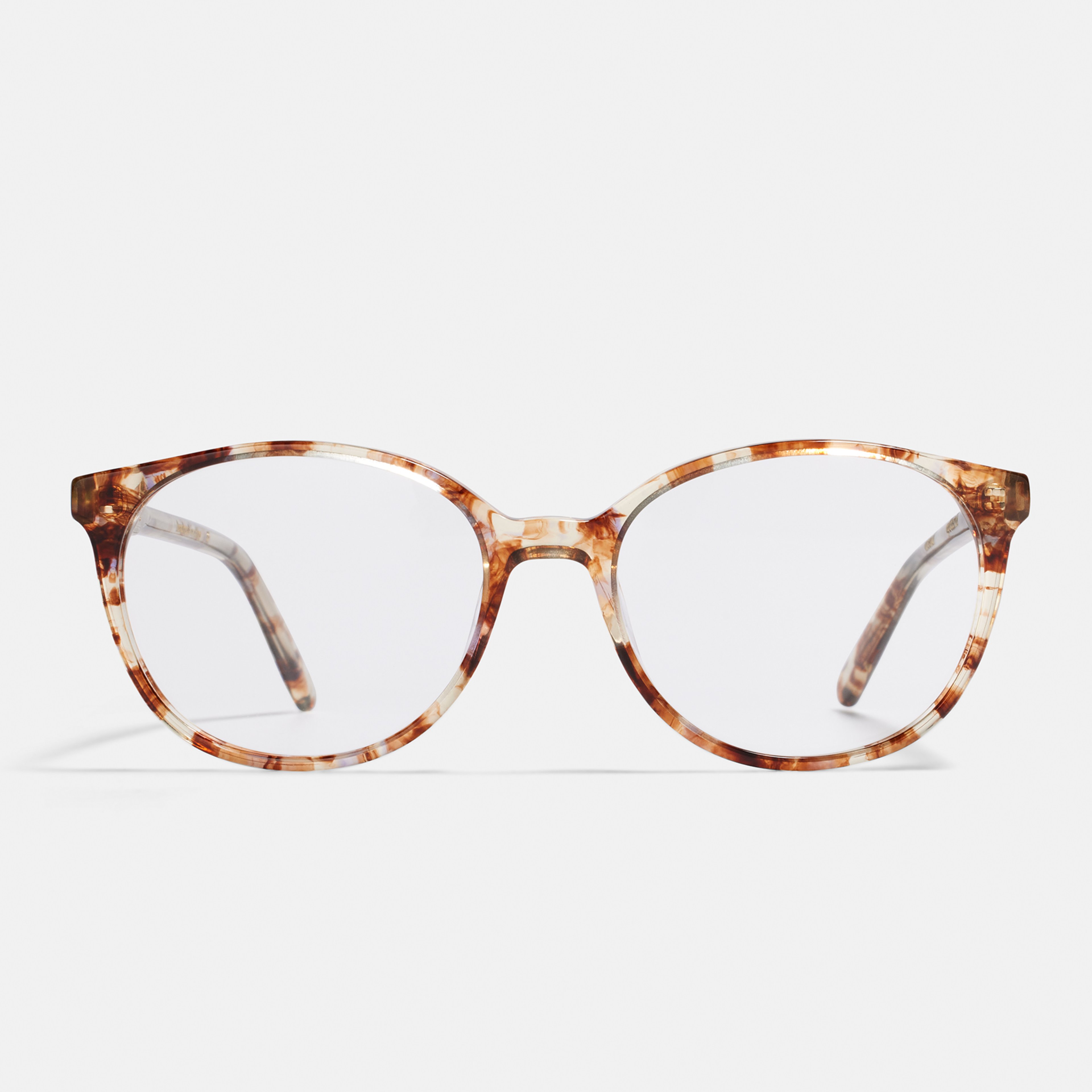 Ace & Tate Glasses | oval Acetate in Brown, Clear
