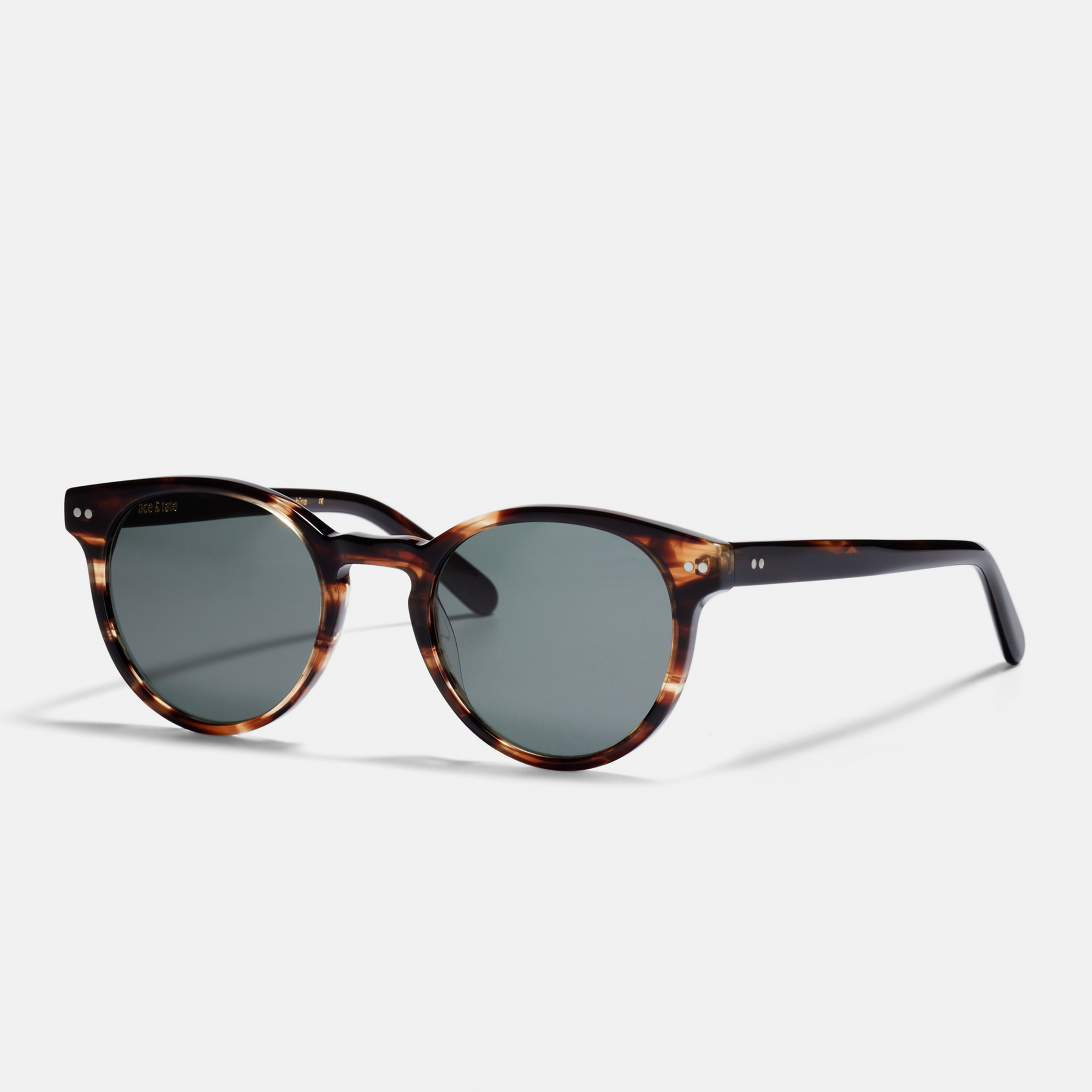 Ace & Tate Sunglasses | Round Acetate in Brown, Orange