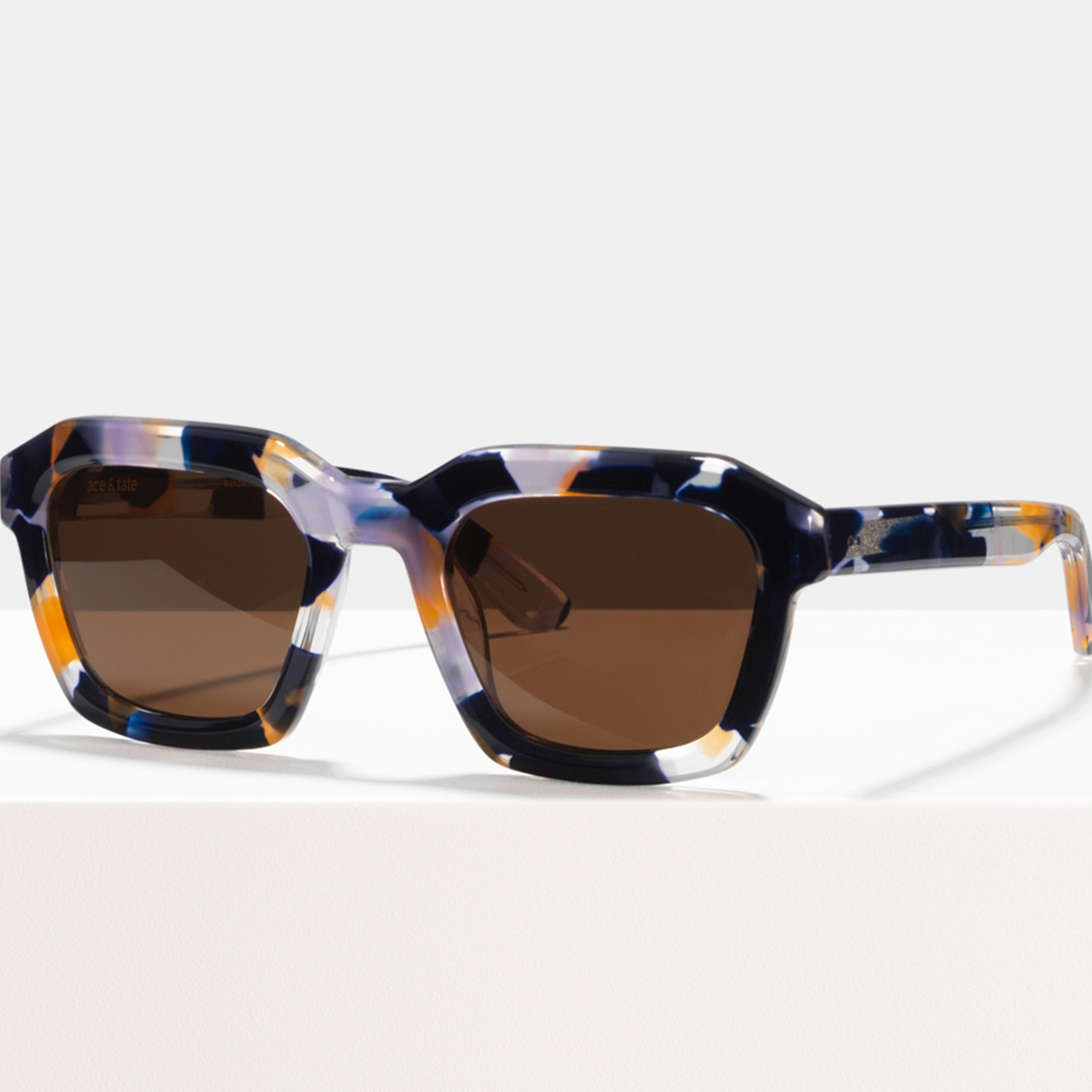 Ace & Tate Sunglasses | Square Acetate in Brown, Orange, Purple