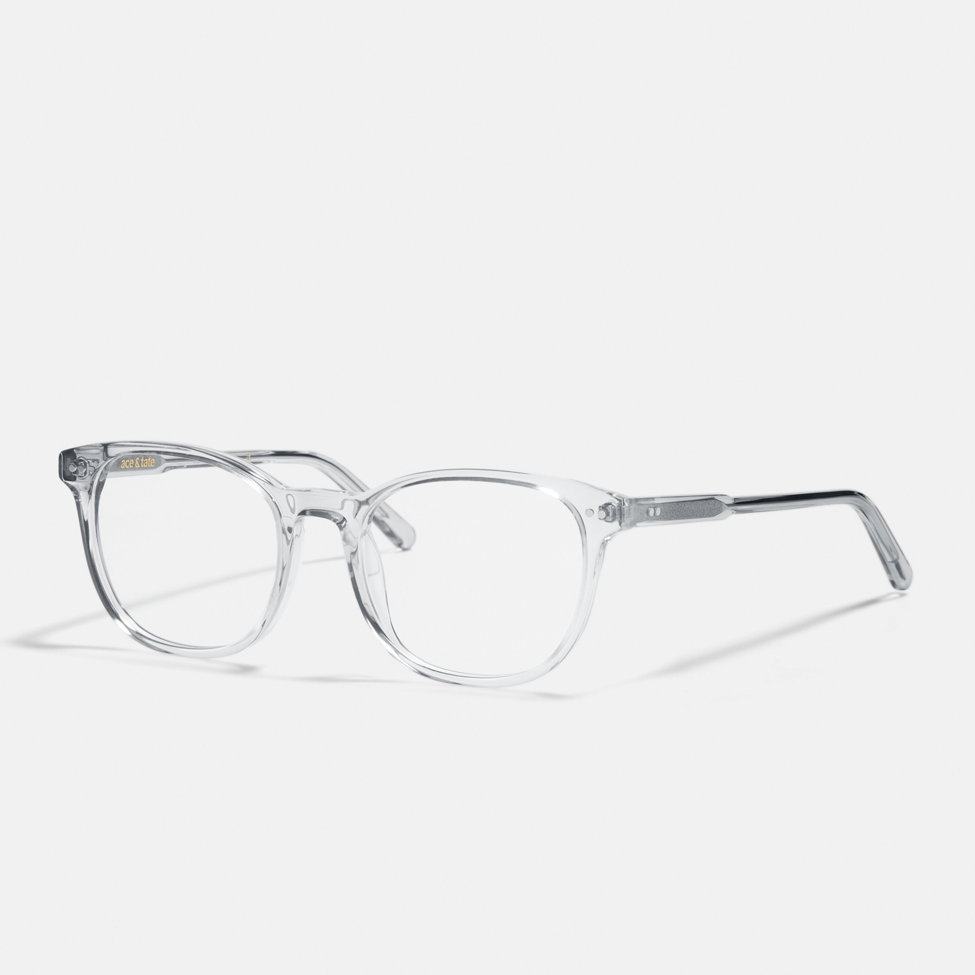 Ace & Tate Glasses | Round Acetate in Clear, Grey