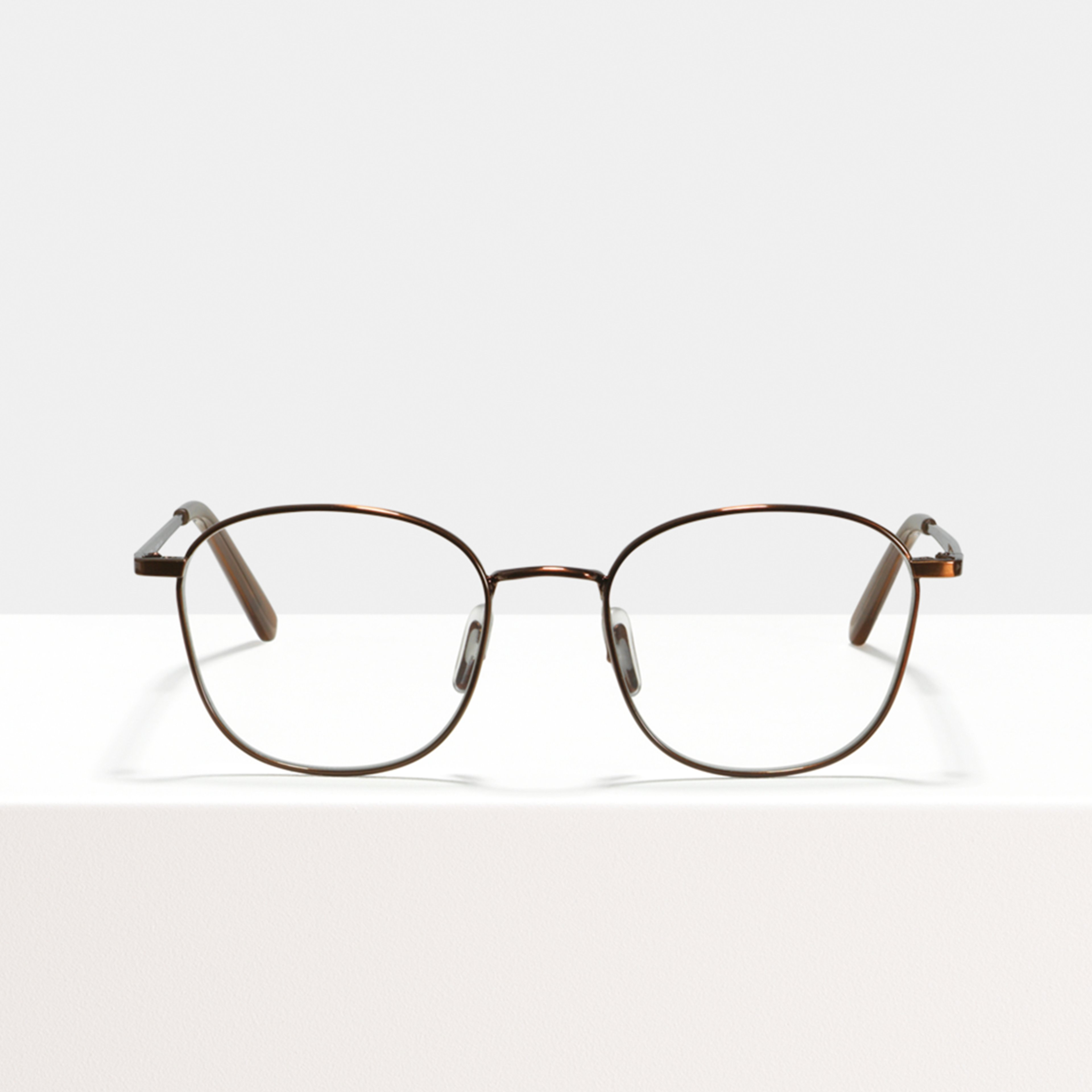 Ace & Tate Glasses | Square Metal in Brown