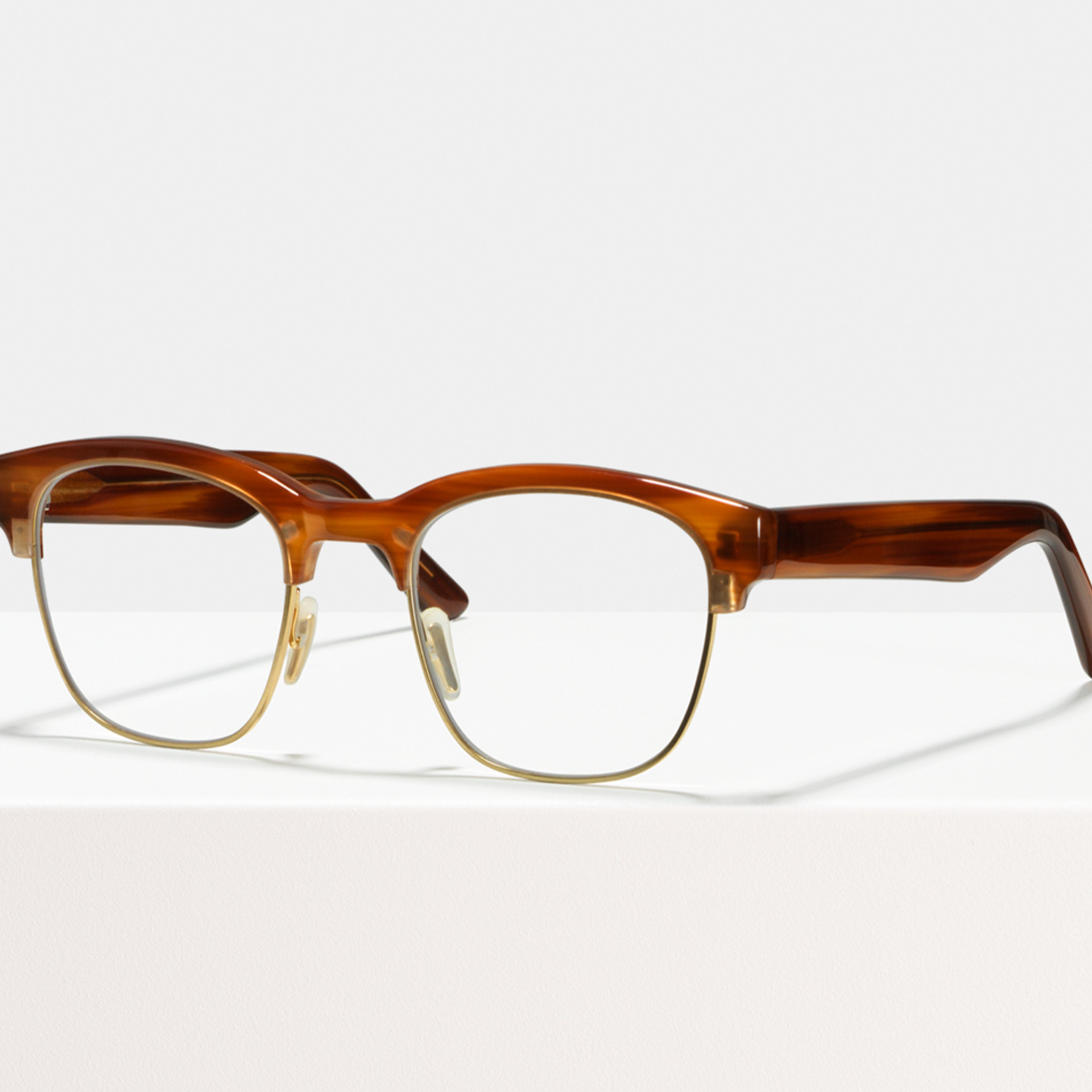 Ace & Tate Glasses | Square Metal in Brown, Orange