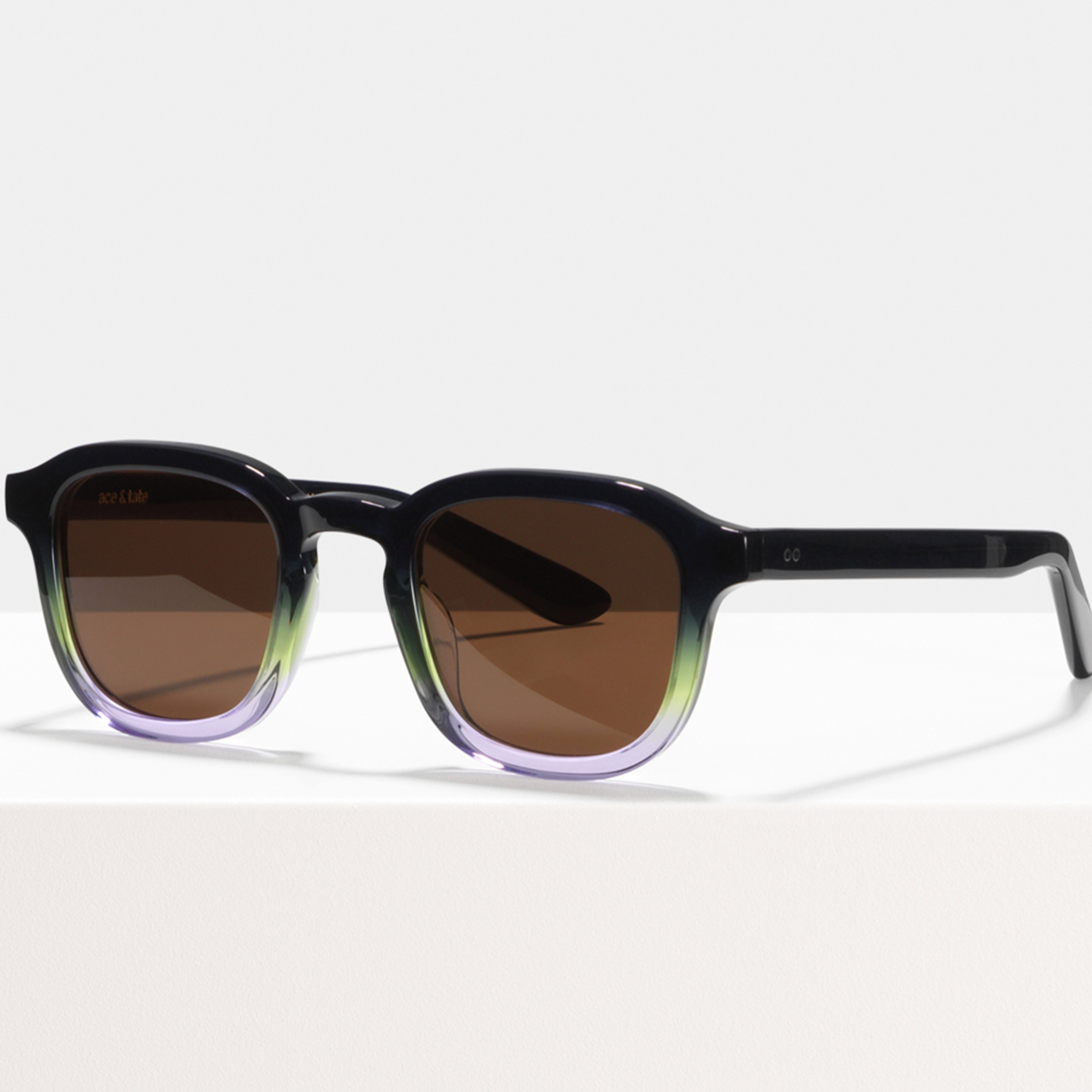 Ace & Tate Sunglasses | Square Acetate in Brown, Green, Purple
