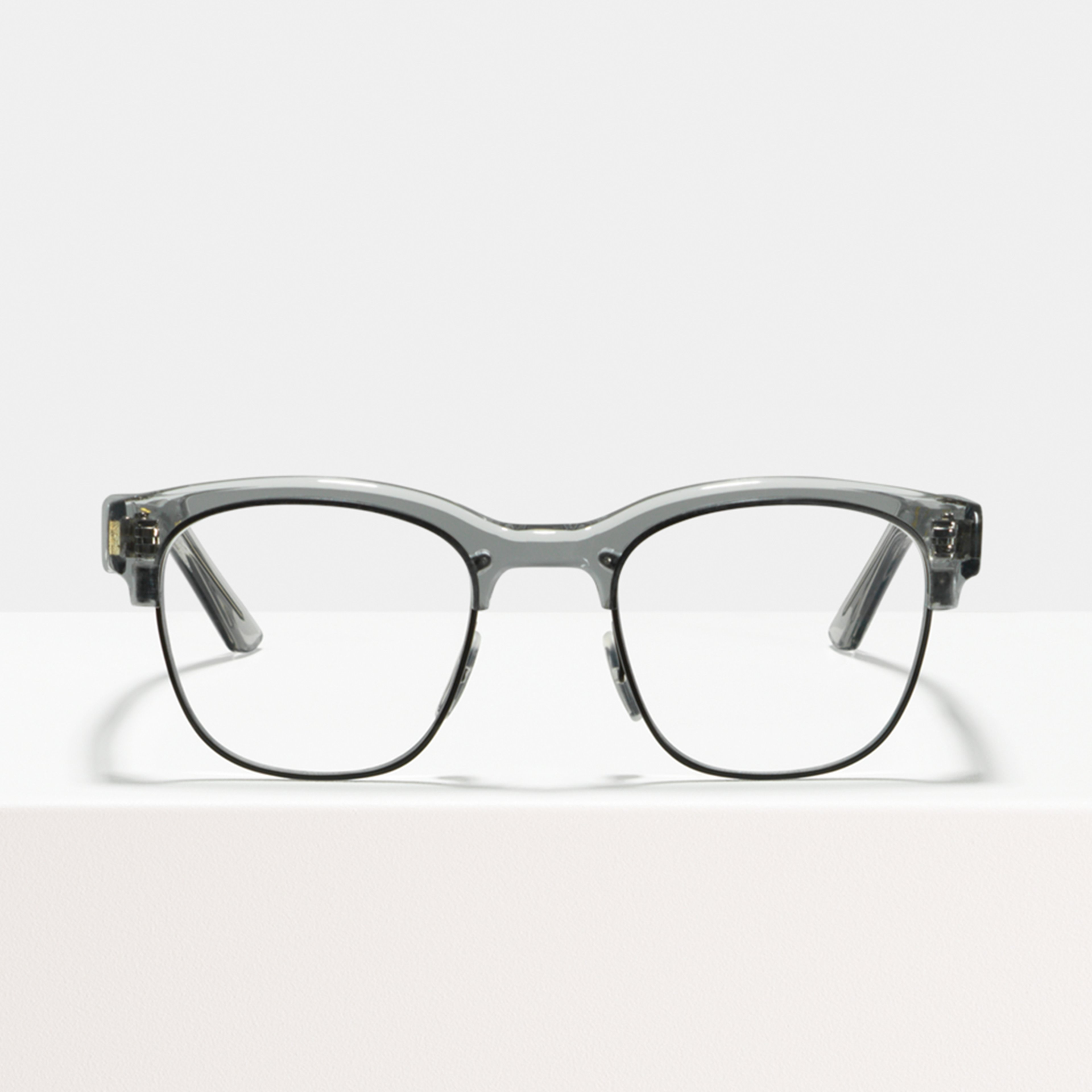 Ace & Tate Glasses | Square Metal in Clear, Grey