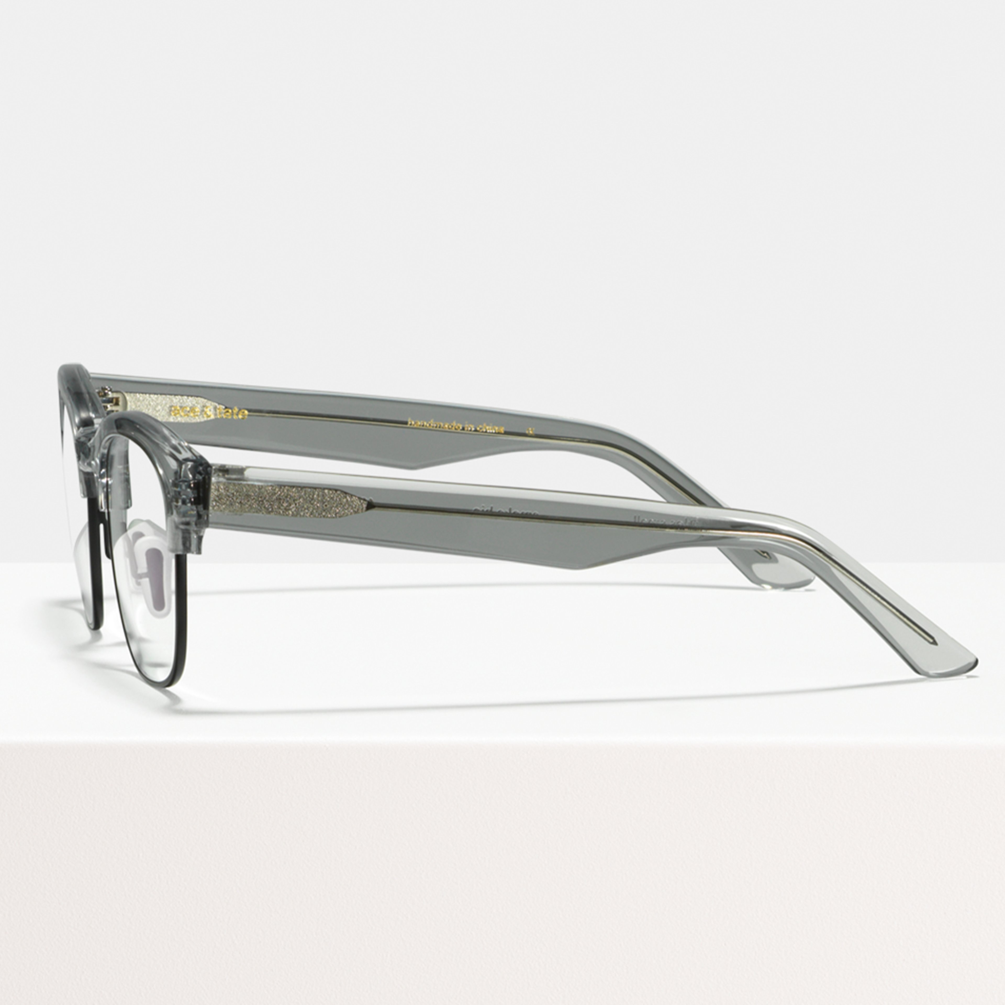 Ace & Tate Brillen | Quadratisch Metall in Transparent, Grau