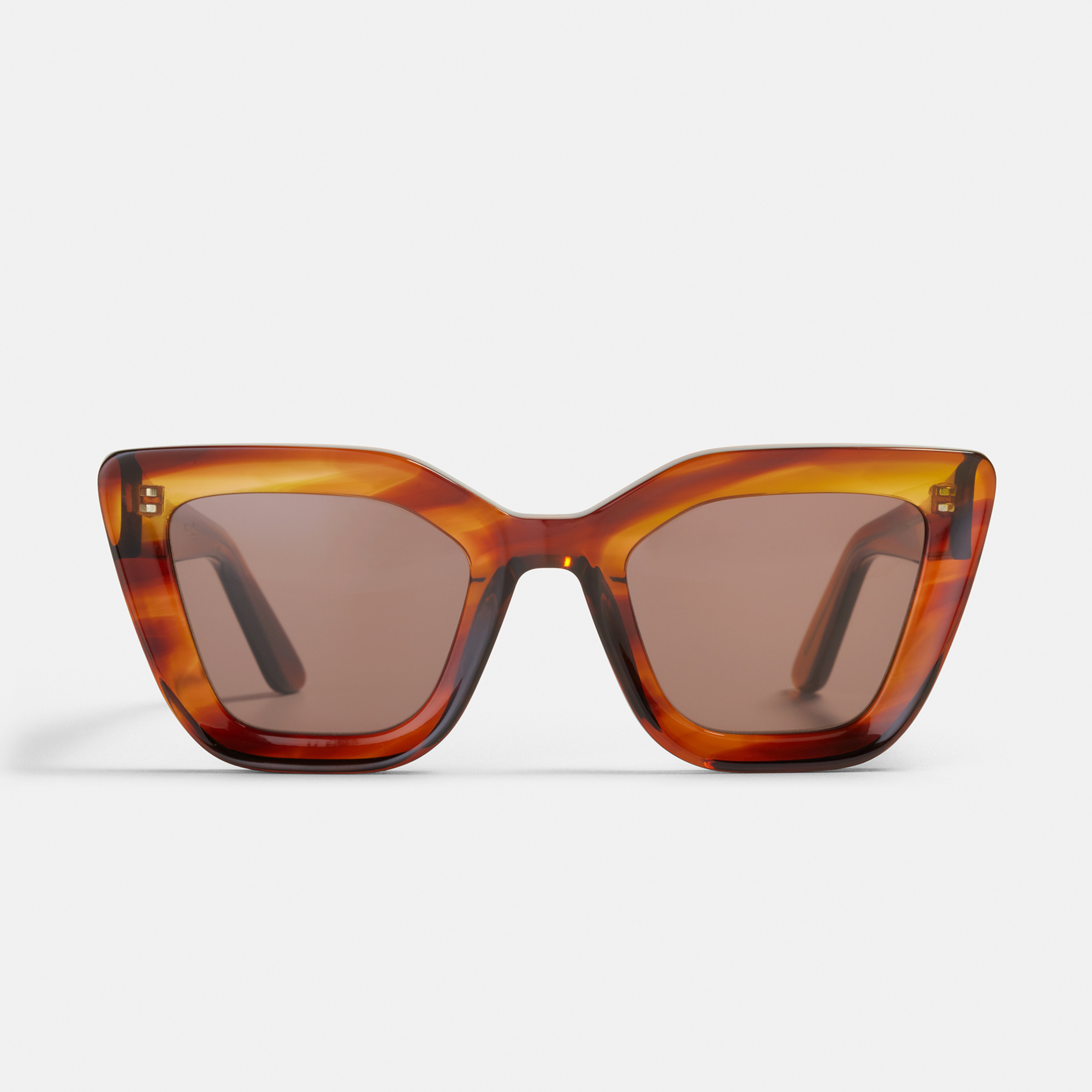 Ace & Tate Sunglasses | rectangle Bio acetate in Brown, Red
