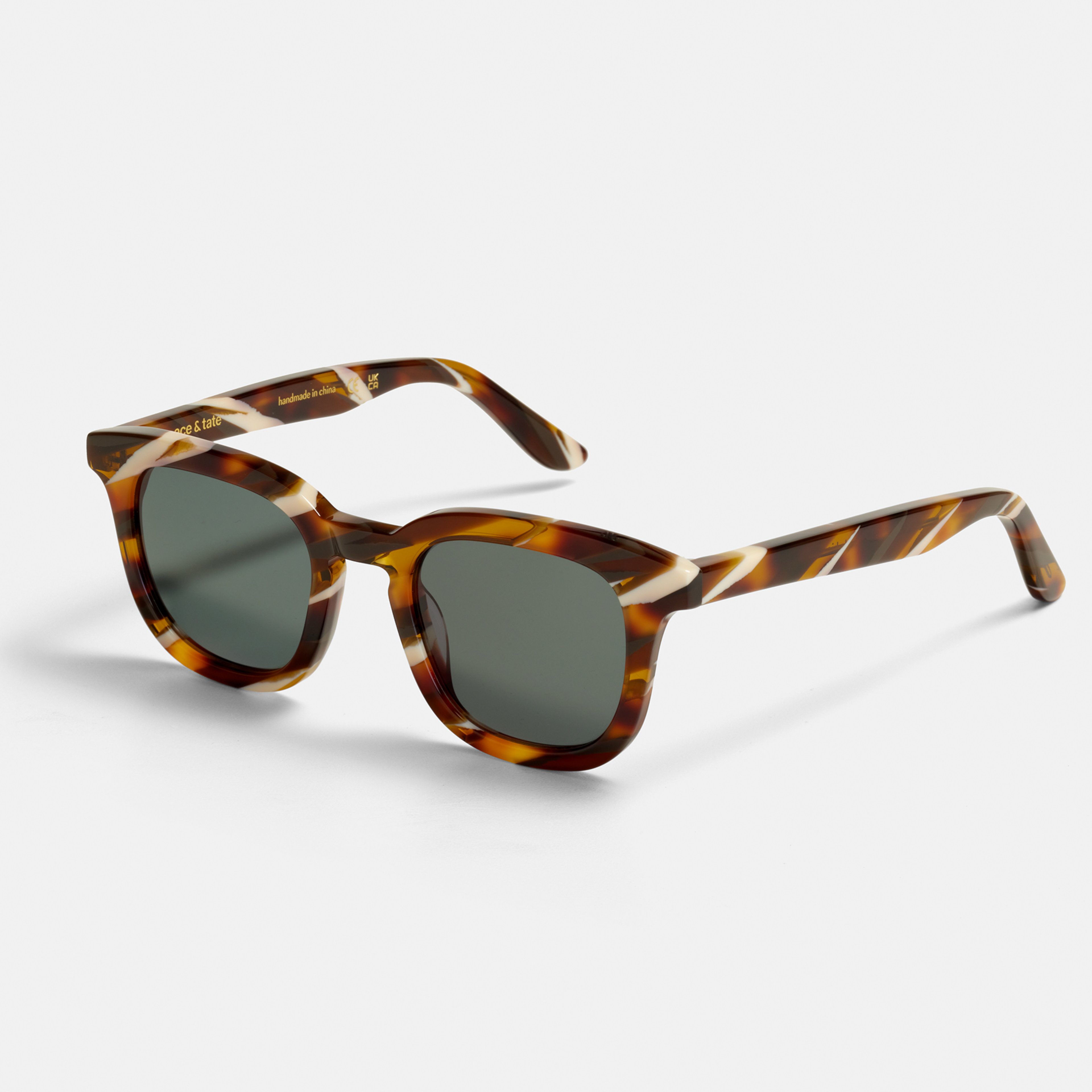 Ace & Tate Sunglasses | Square Bio acetate in Brown, White