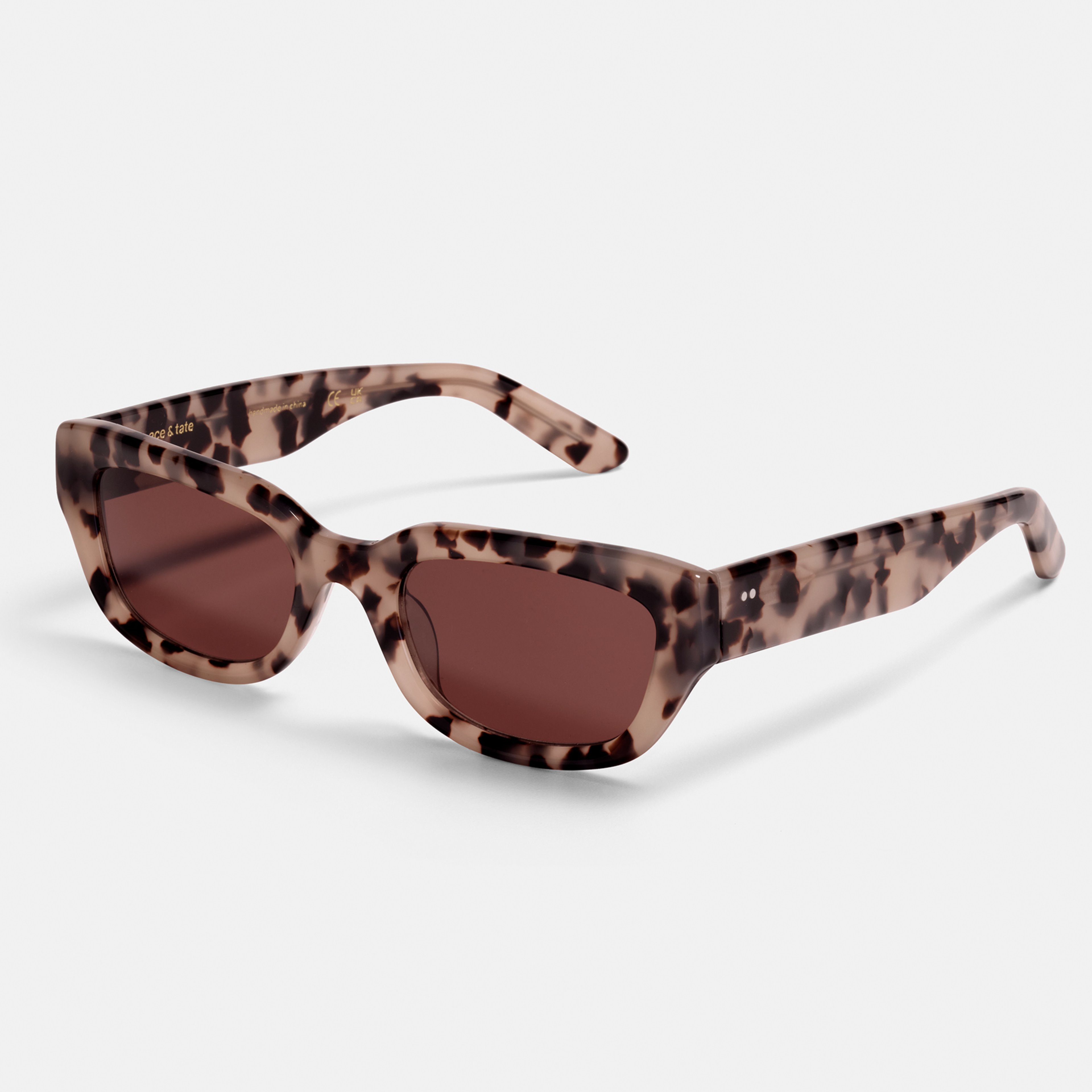 Ace & Tate Solaires | rectangulaire Bio-acétate in Beige, Marron