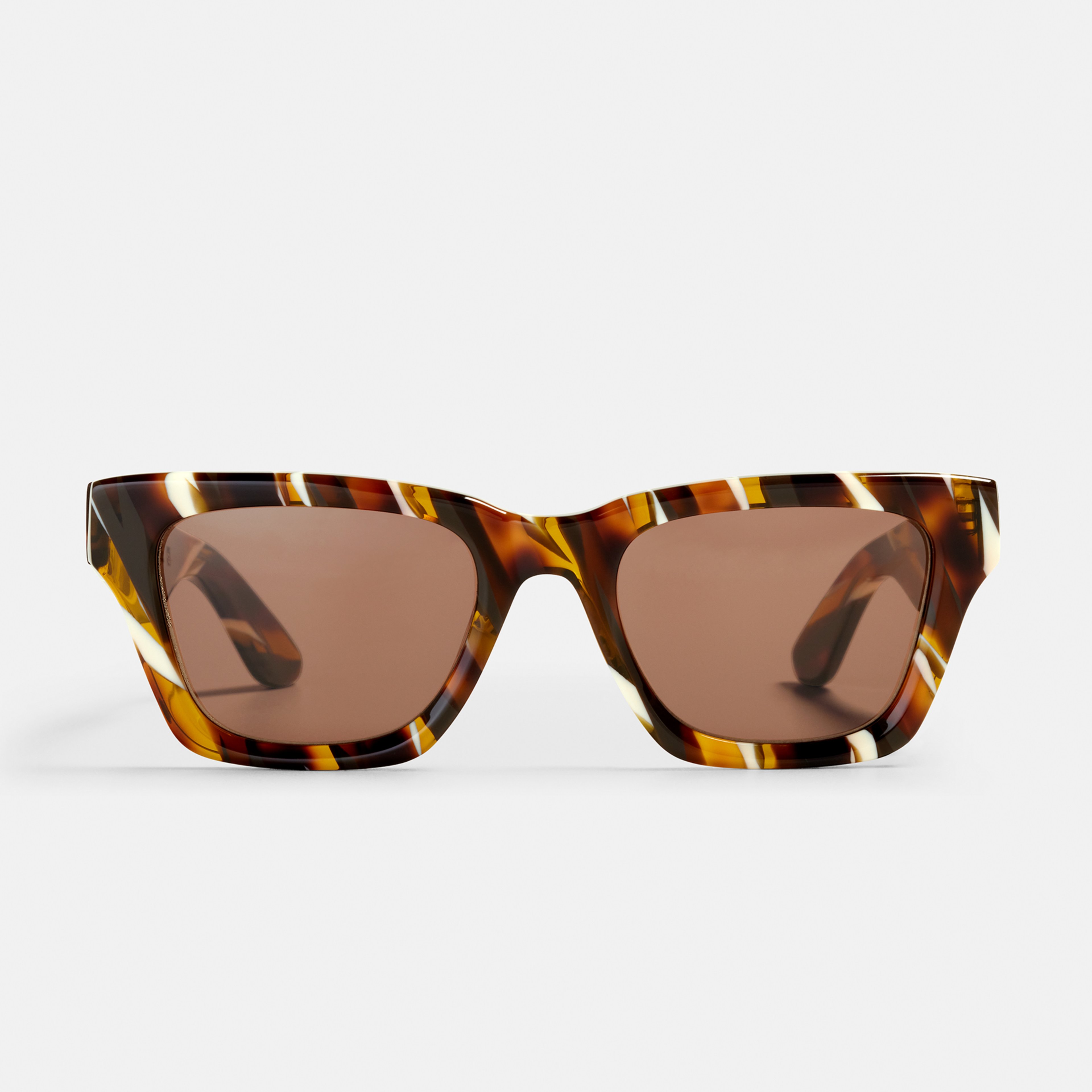 Ace & Tate Sunglasses | Square Bio acetate in Brown, White