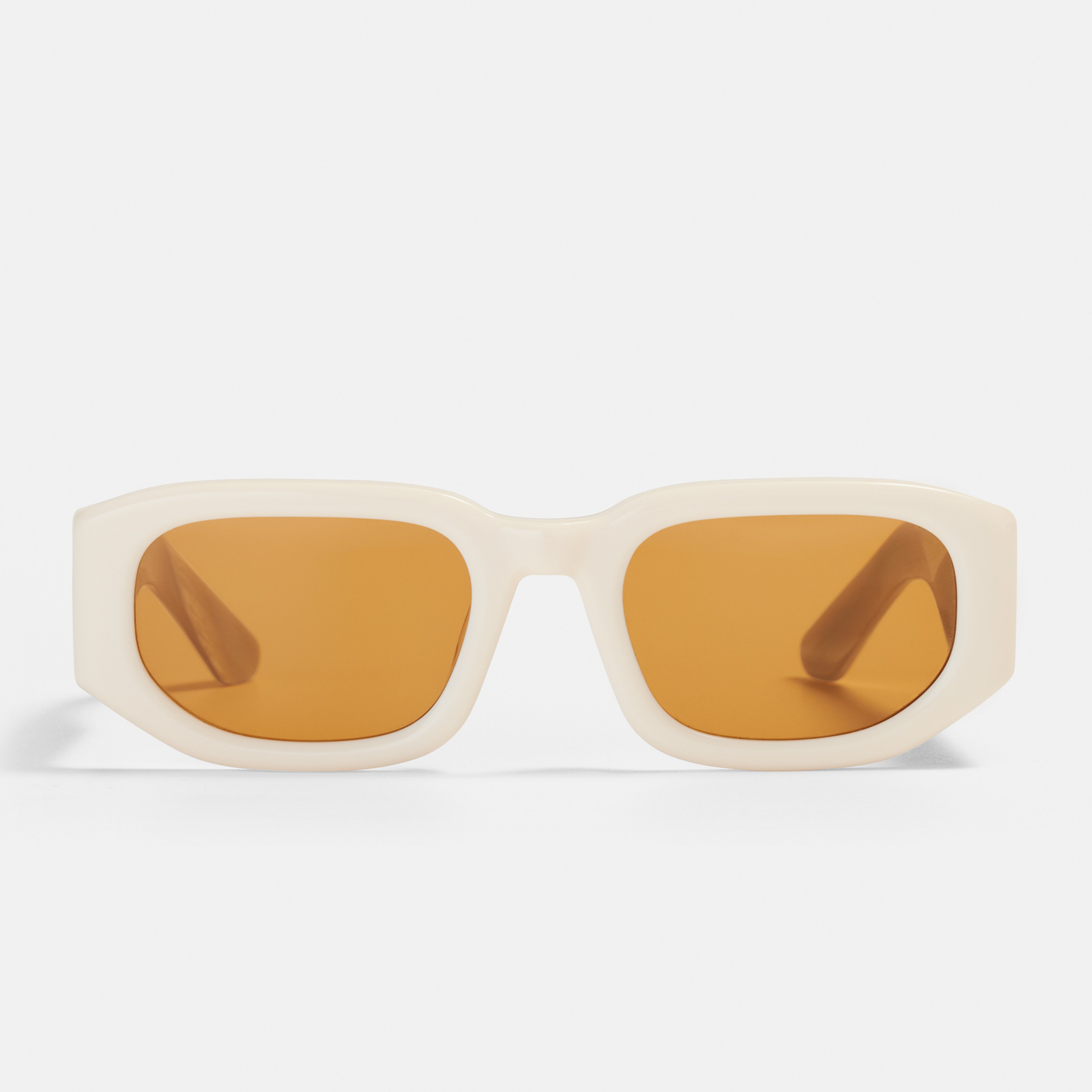 Ace & Tate Sunglasses | rectangle Bio acetate in White