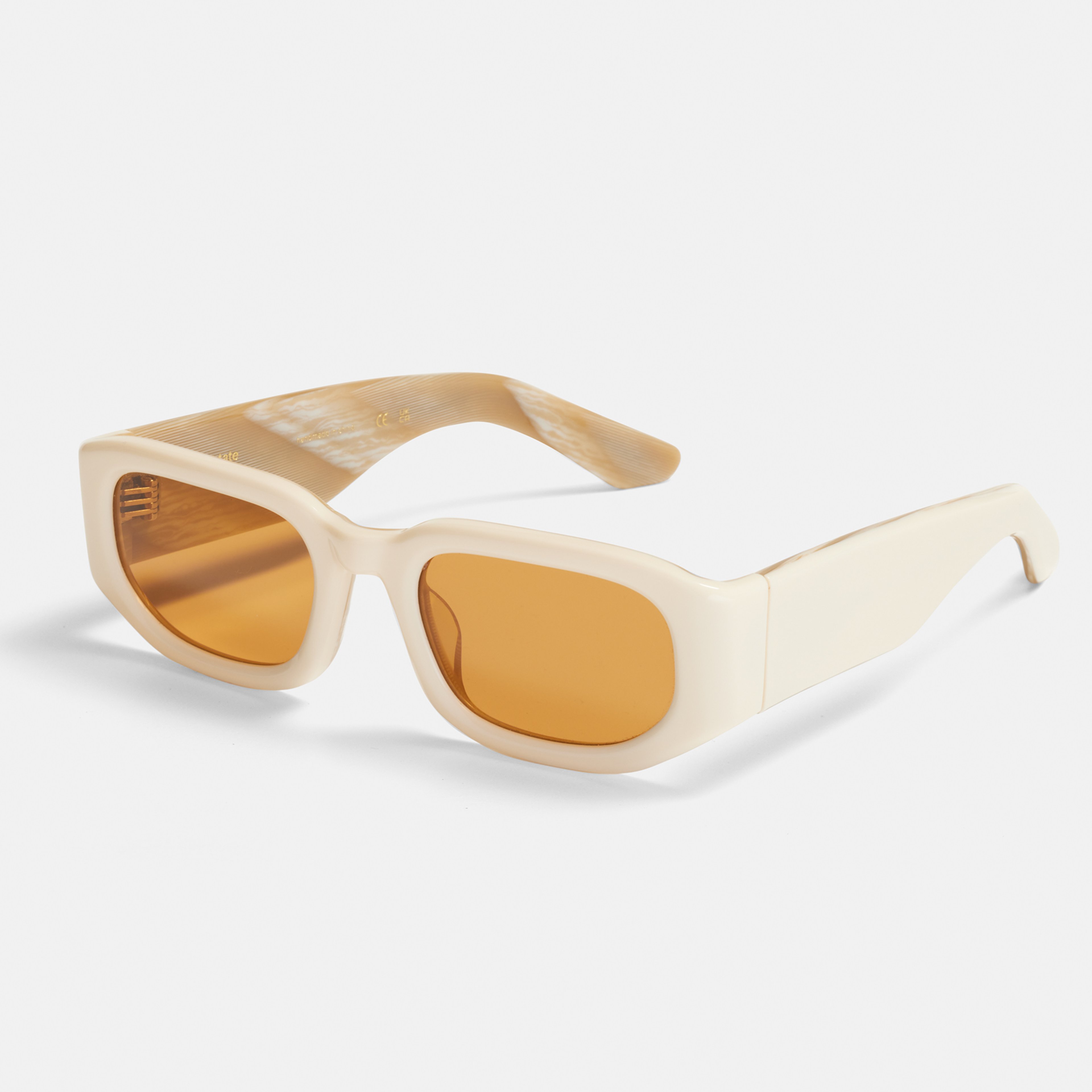 Ace & Tate Sonnenbrillen | Rechteckig Bio-Acetat in Weiß