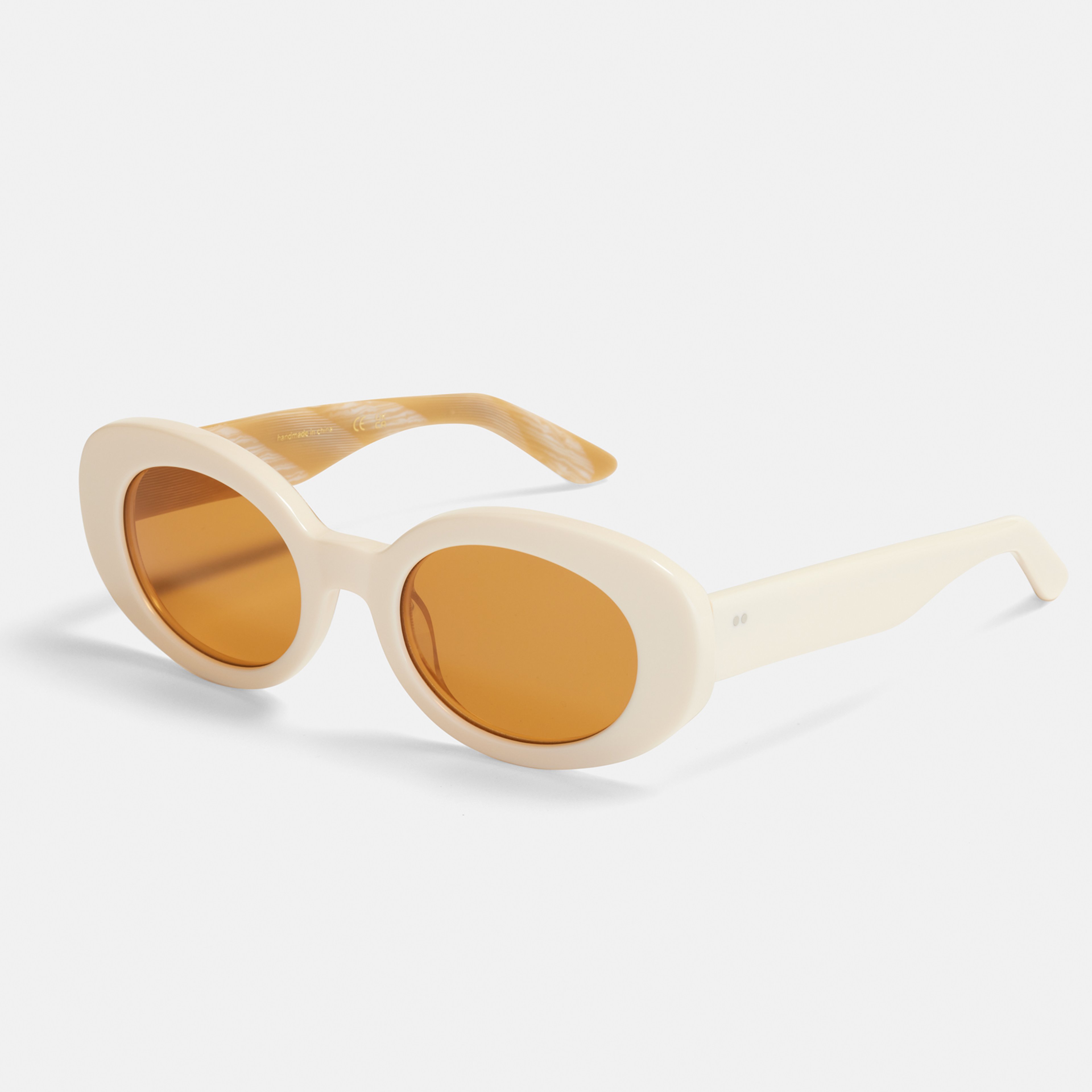 Ace & Tate Sunglasses | oval Bio acetate in White