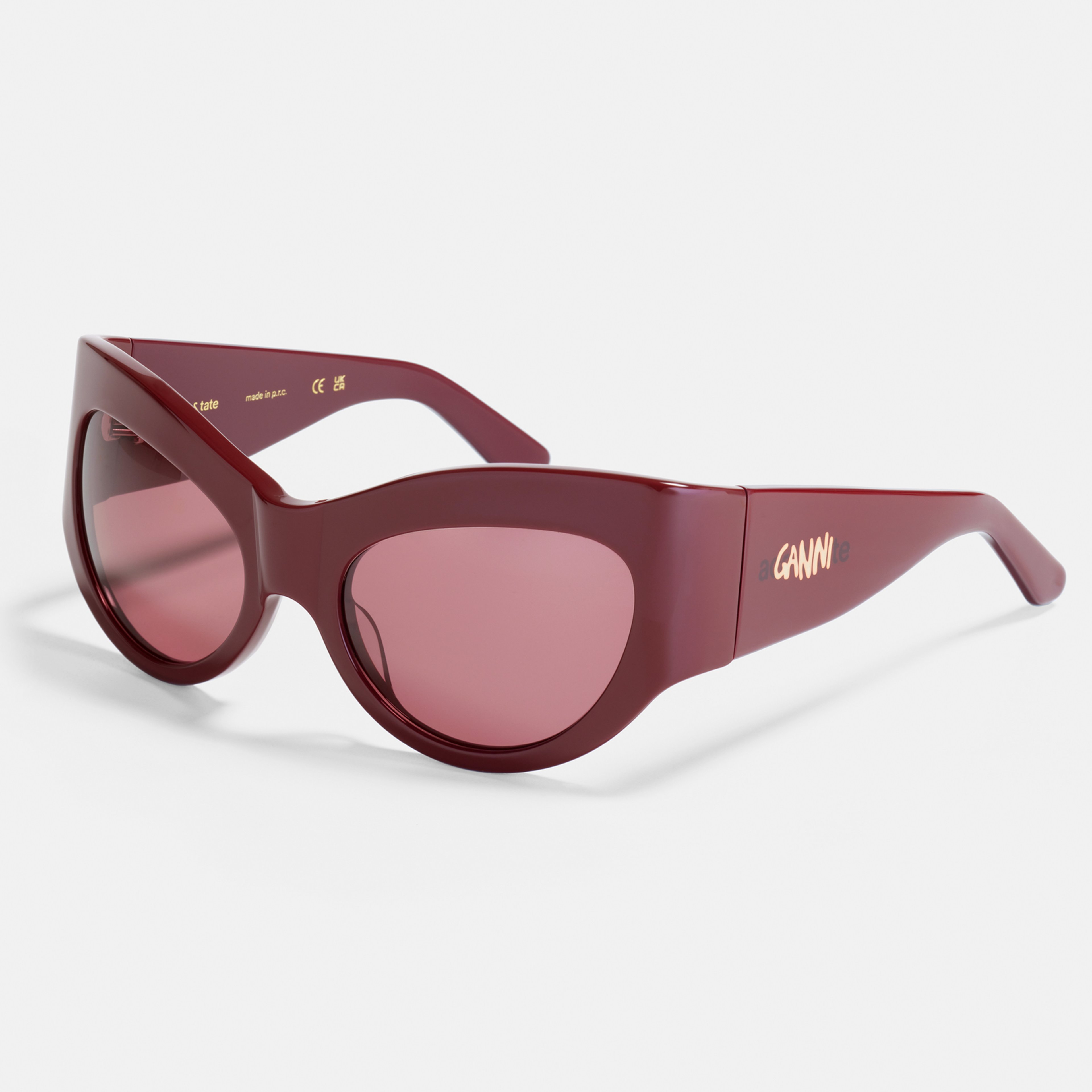 Trixie x GANNI Rødvin | Oval Acetate Sunglasses | Ace & Tate