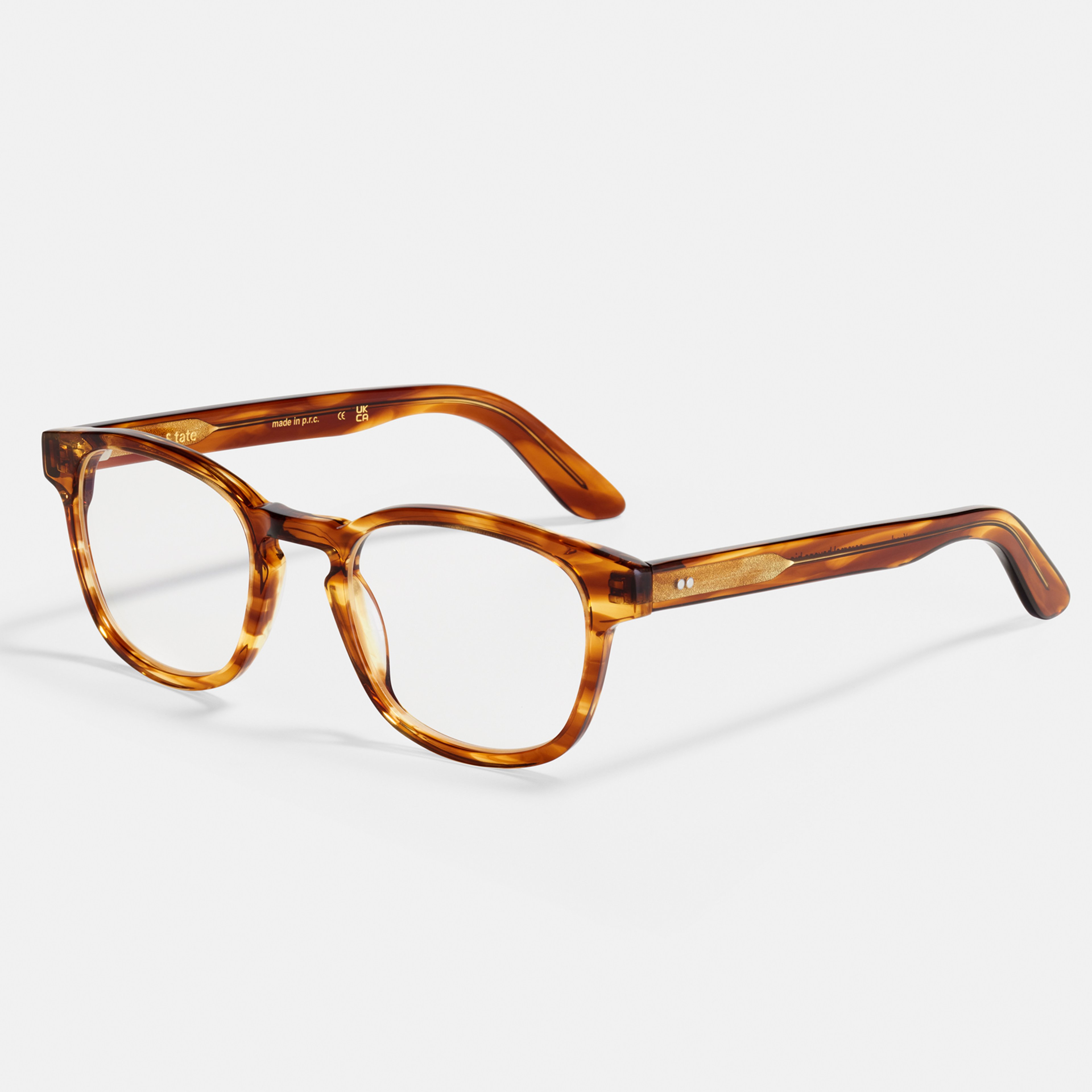 Ace & Tate Glasses | Square Bio acetate in Brown, Orange