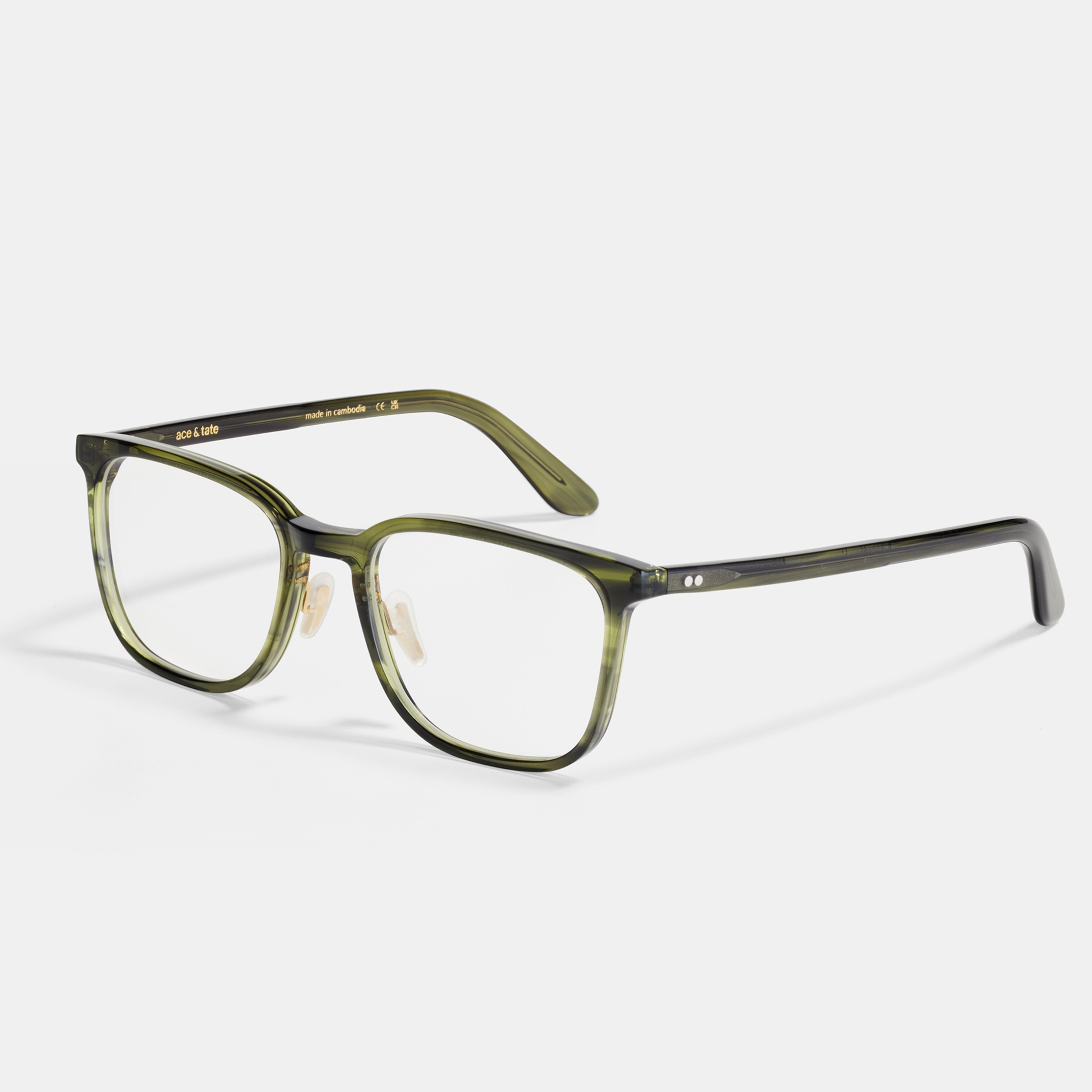 Ace & Tate Glasses | rectangle Bio acetate in Green