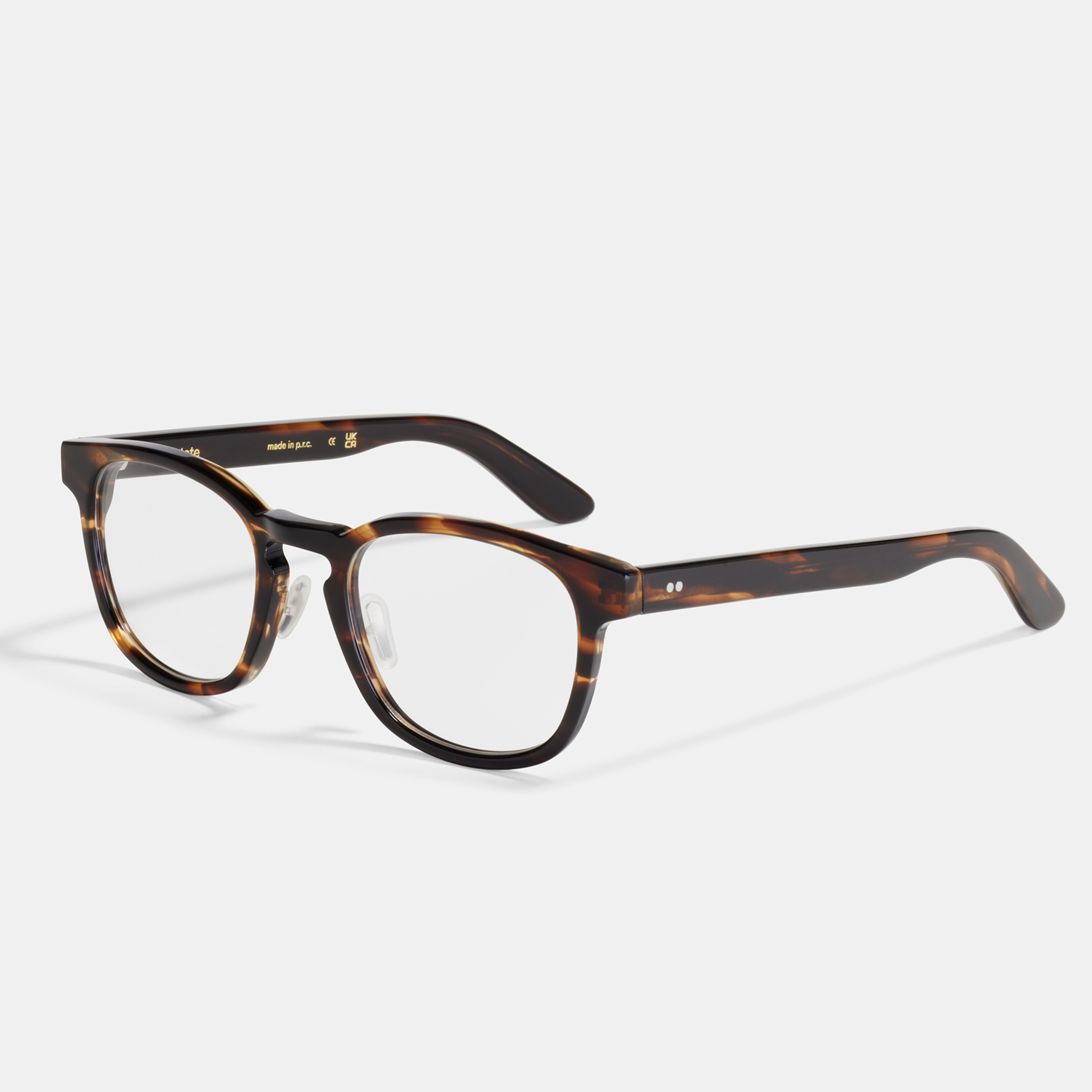 Ace & Tate Glasses | Square Bio acetate in Brown, Orange