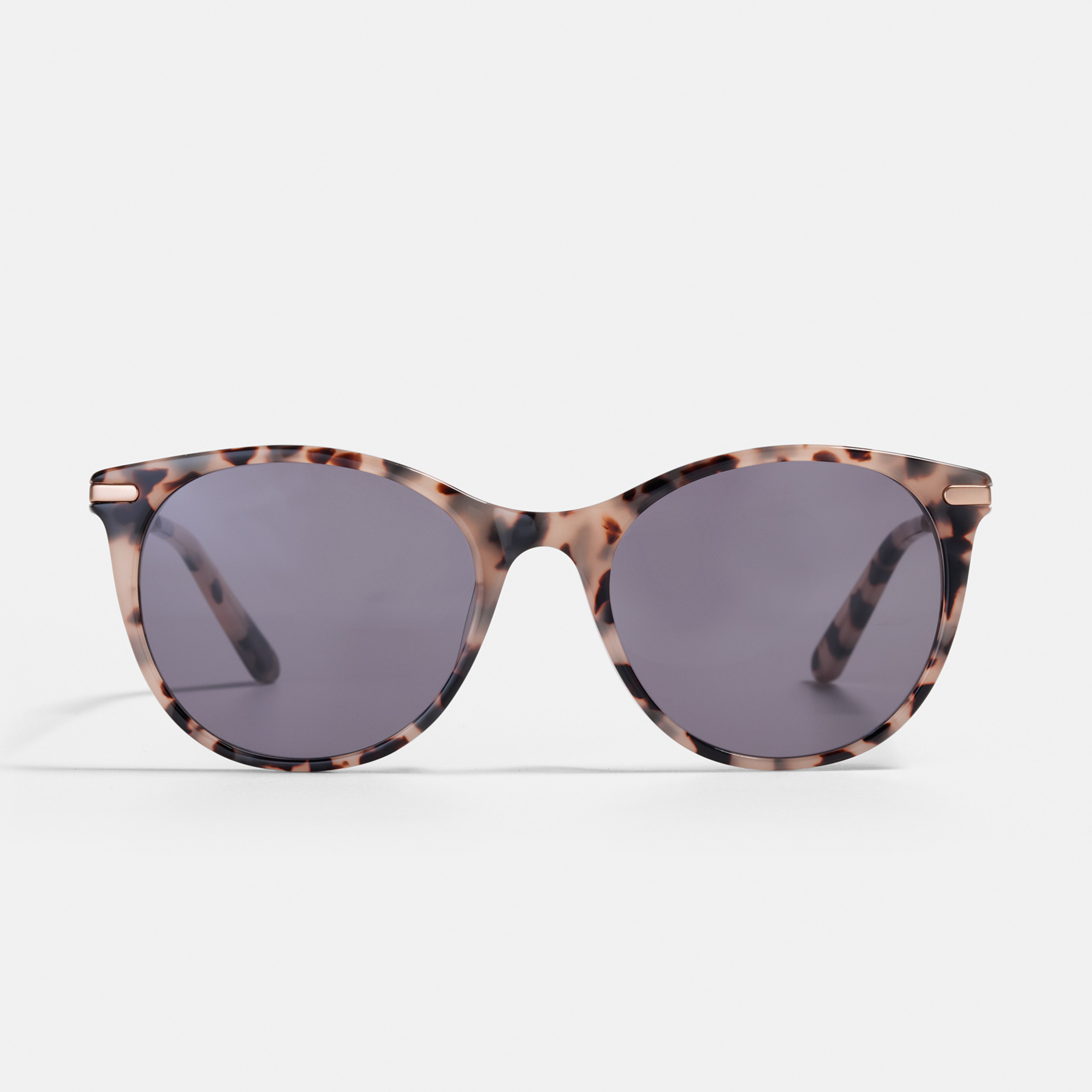 Ace & Tate Sunglasses | Round Metal in Beige, Brown