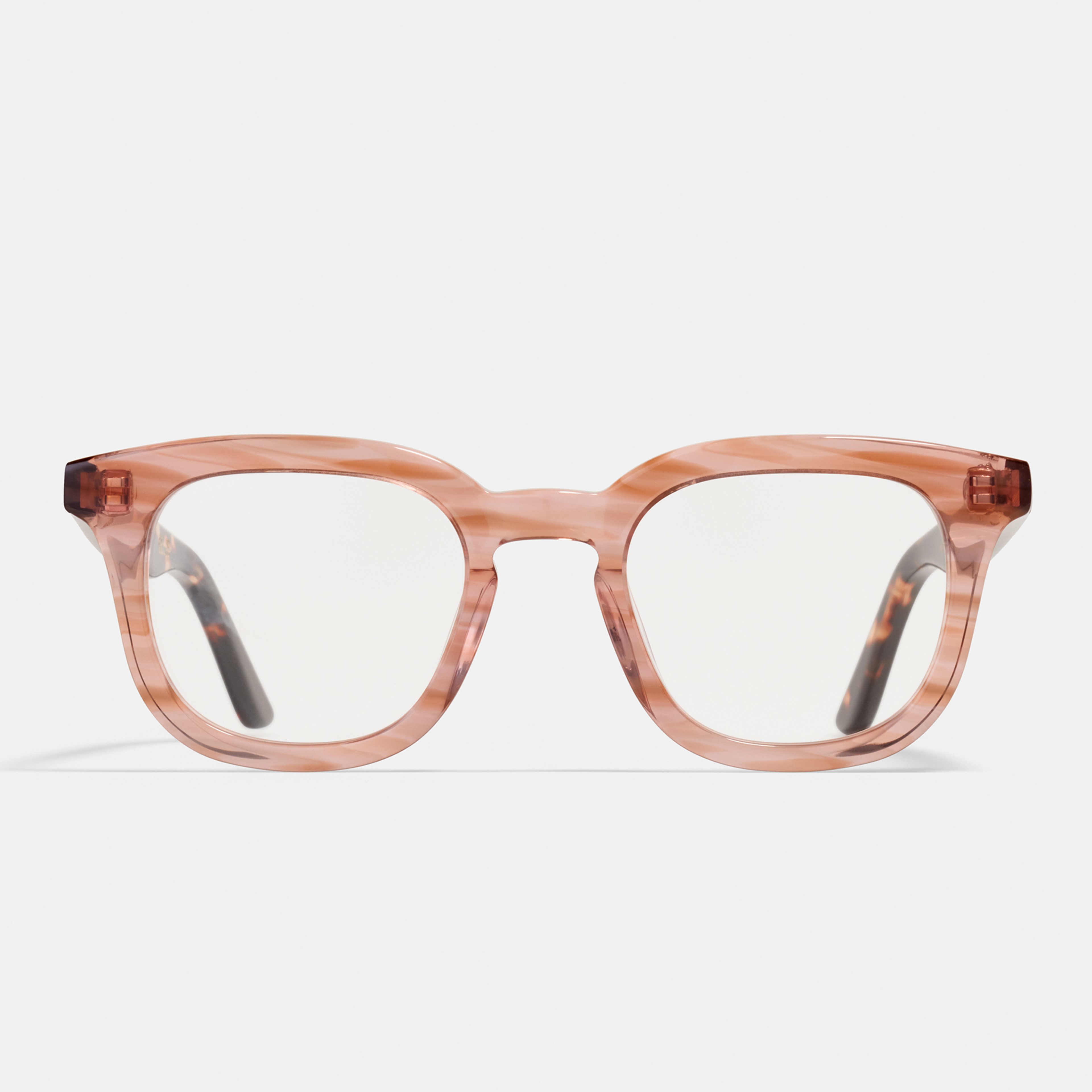 Ace & Tate Glasses | Square Bio acetate in Brown, Pink