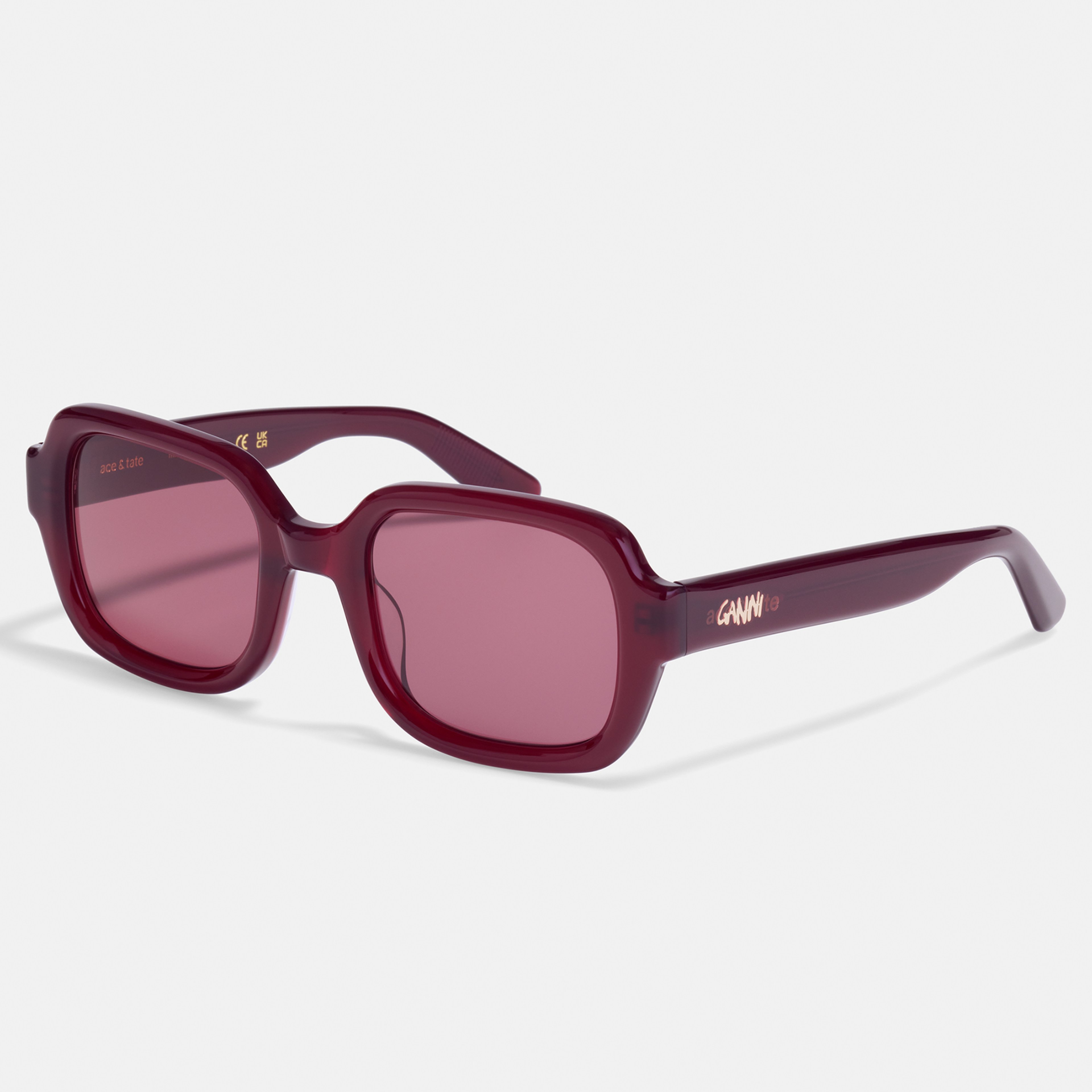 Ace & Tate Sunglasses | Square Renew bio acetate in Red