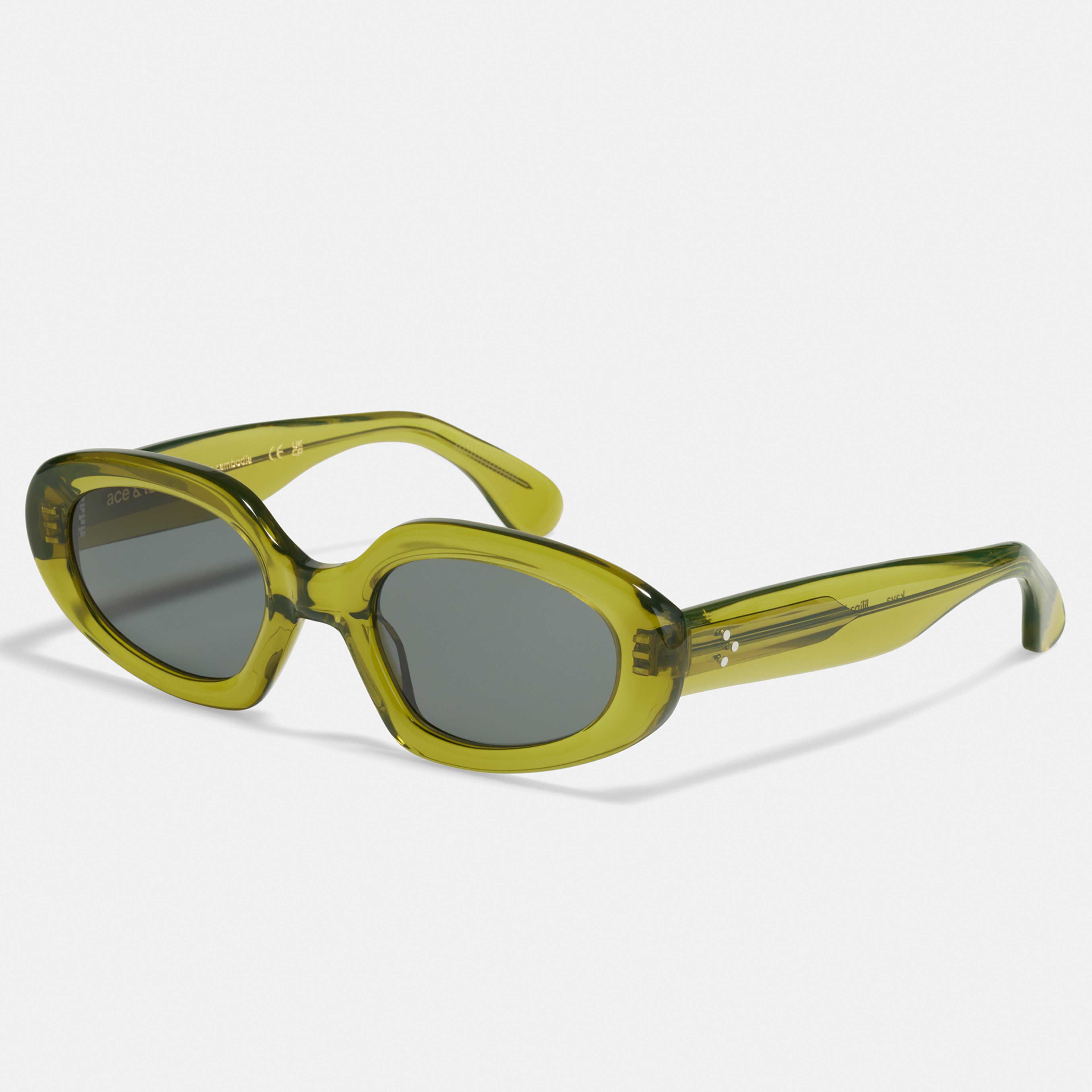 Ace & Tate Sunglasses | oval Renew bio acetate in Green