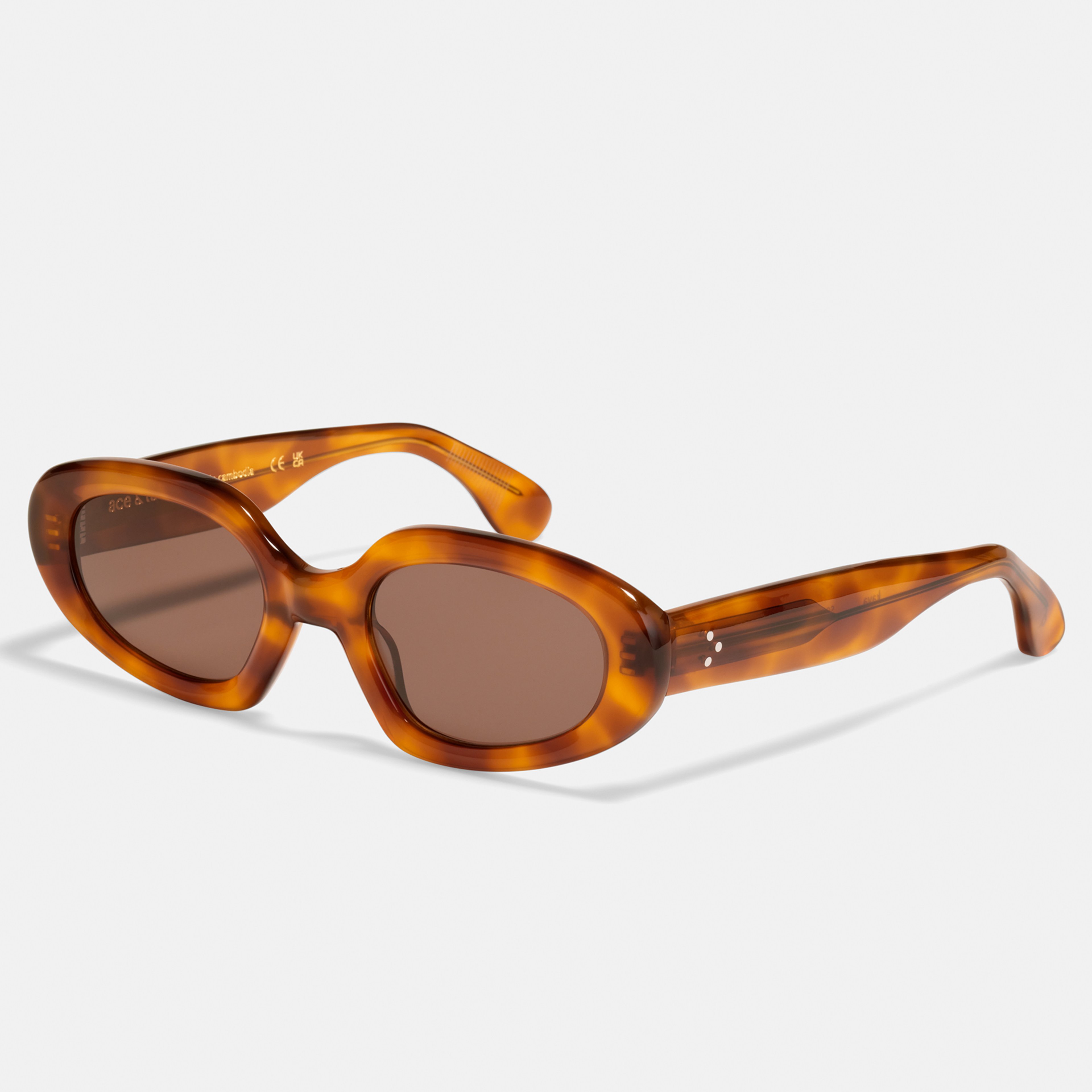 Ace & Tate Sunglasses | oval Bio acetate in Brown