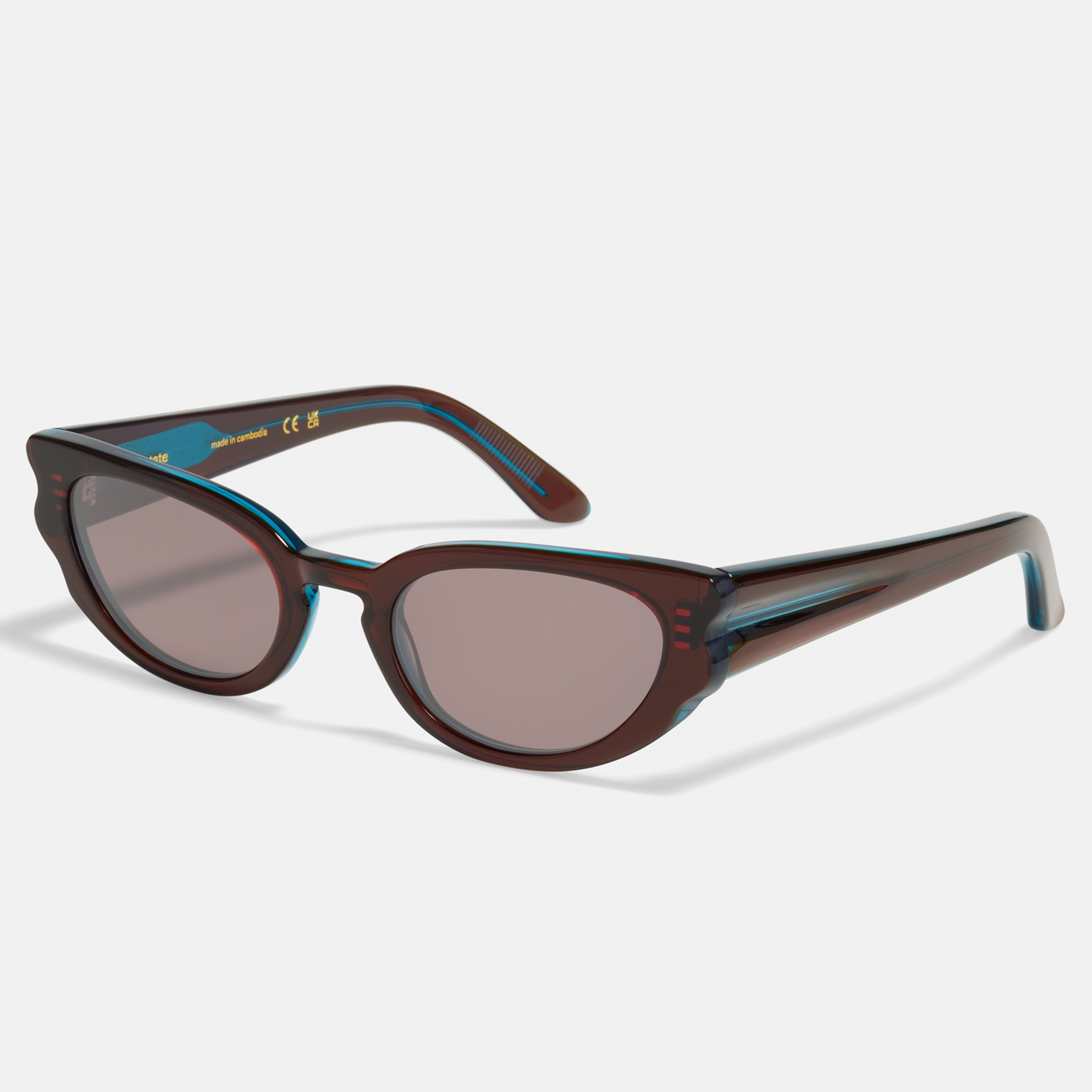 Ace & Tate Sunglasses | oval Renew bio acetate in Blue, Brown