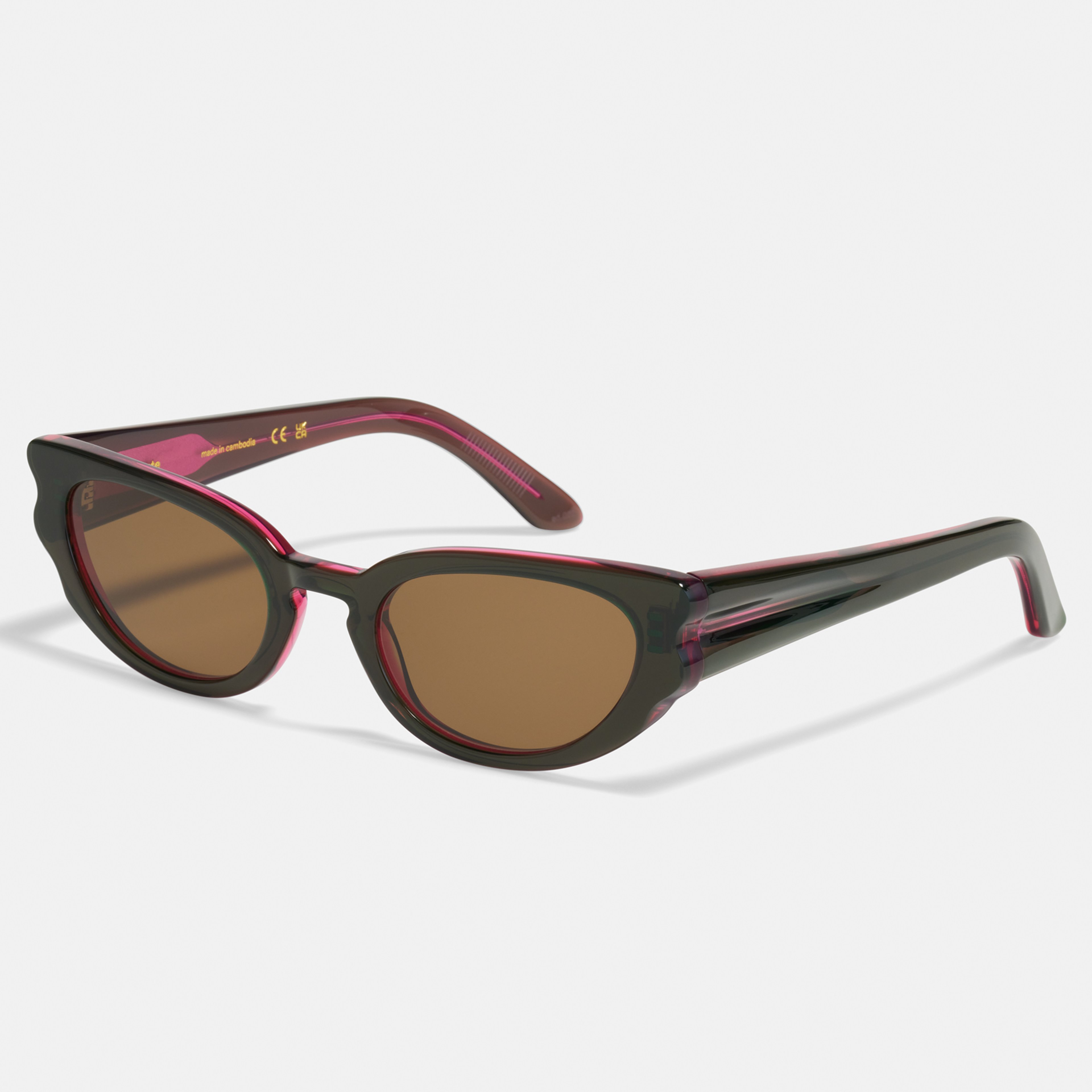 Ace & Tate Solaires | oval Renew bio-acétate in Vert, Rose