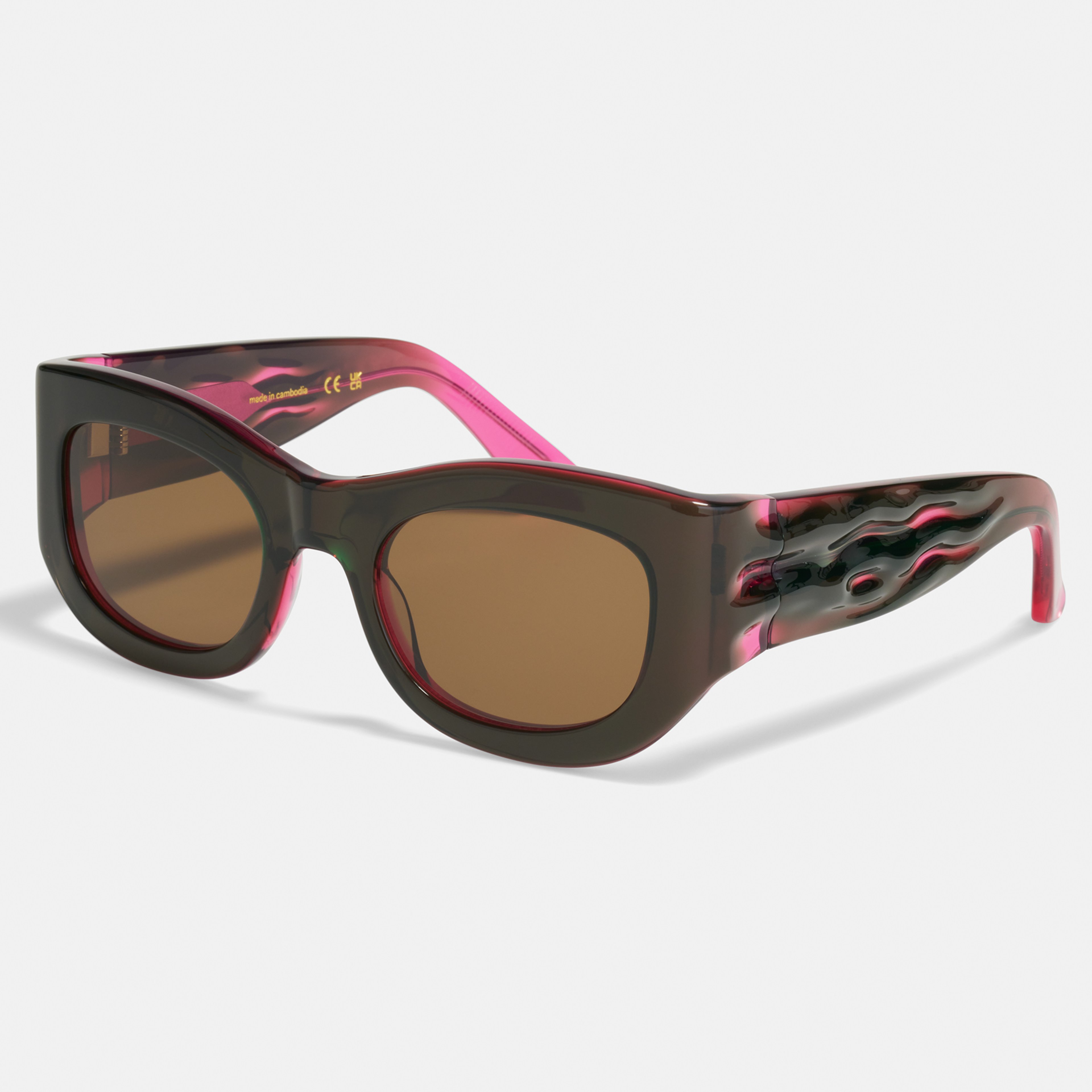 Ace & Tate Sunglasses | Round Renew bio acetate in Green, Pink