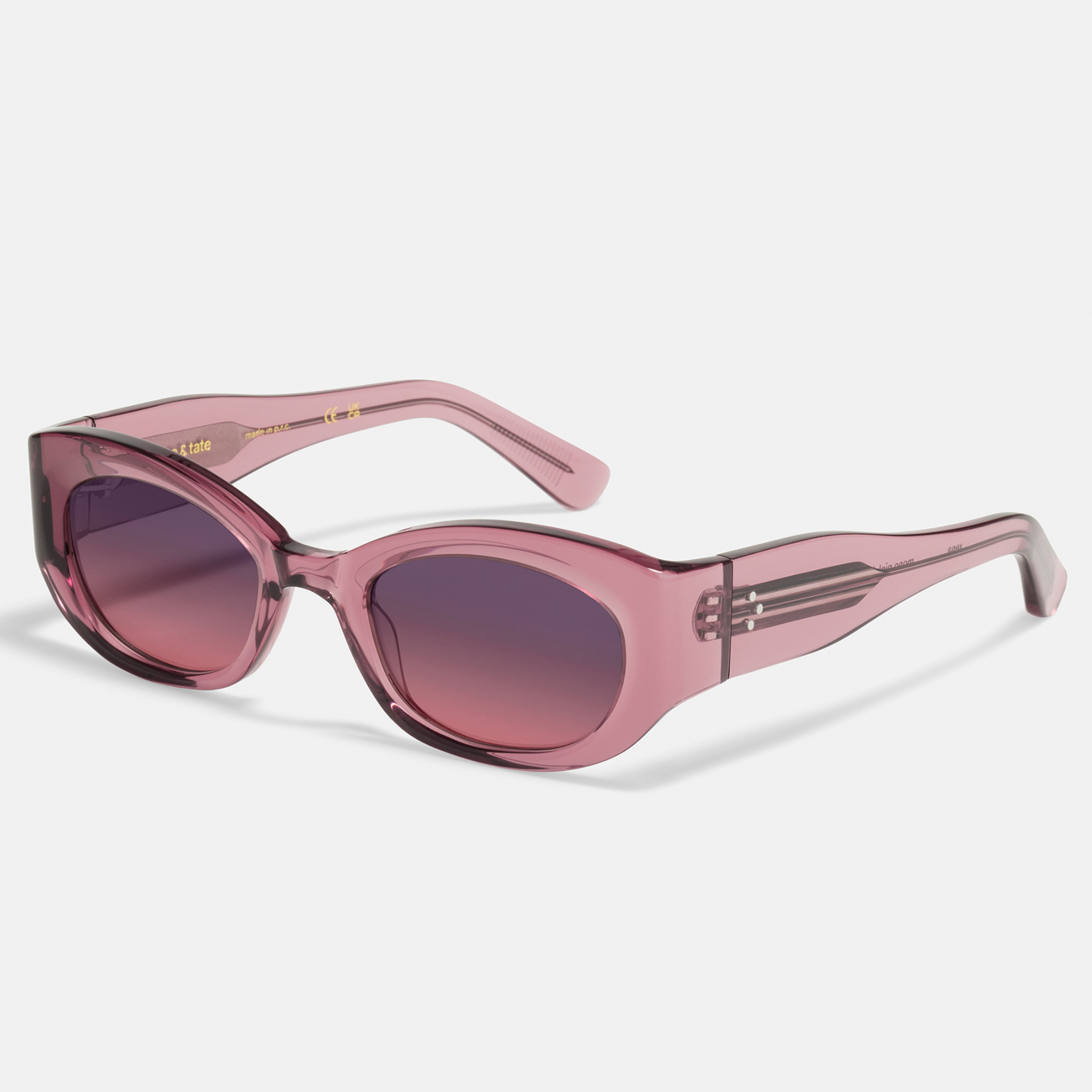 Ace & Tate Sonnenbrillen | Rechteckig Bio-Acetat in Pink