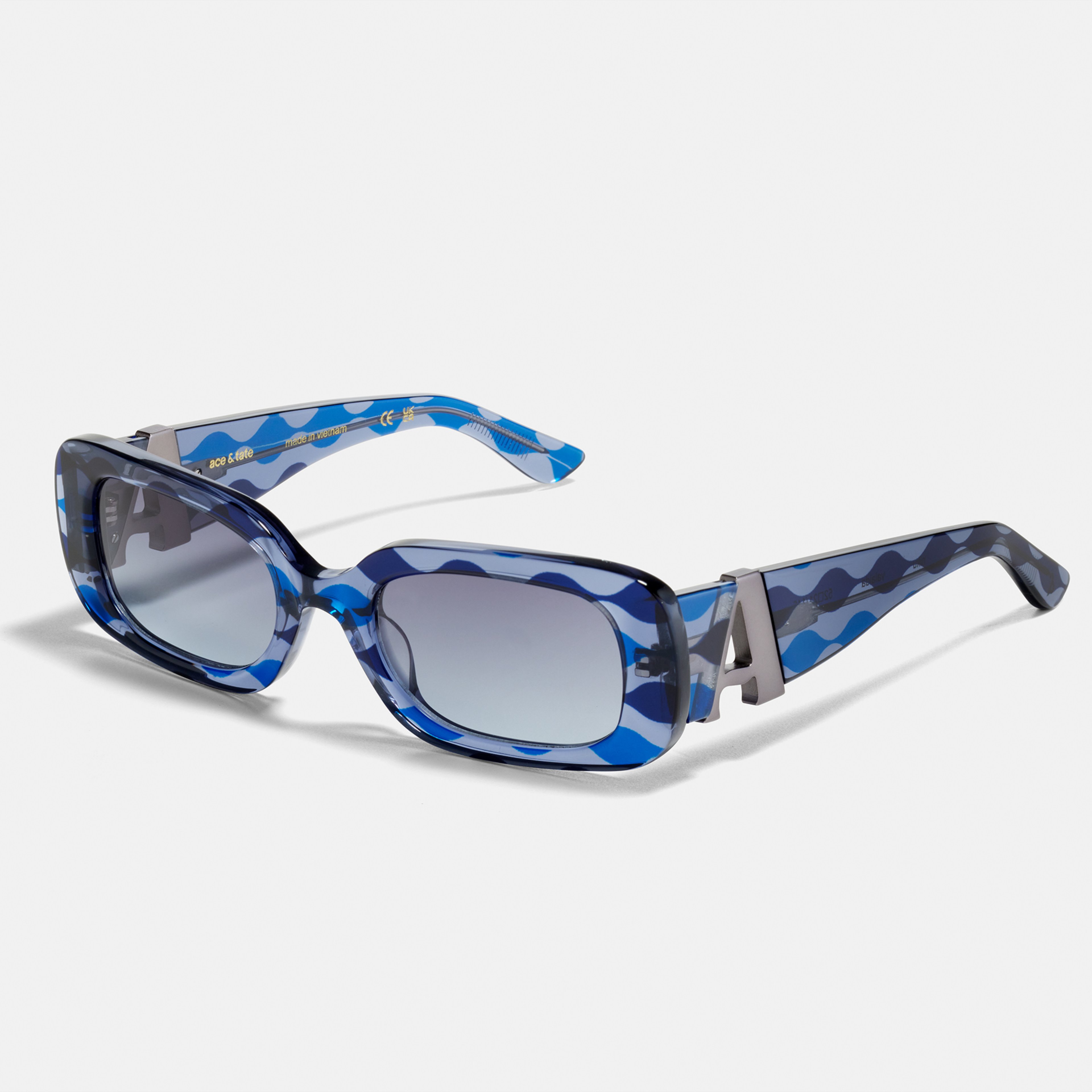 Ace & Tate Sunglasses | rectangle Acetate in Blue