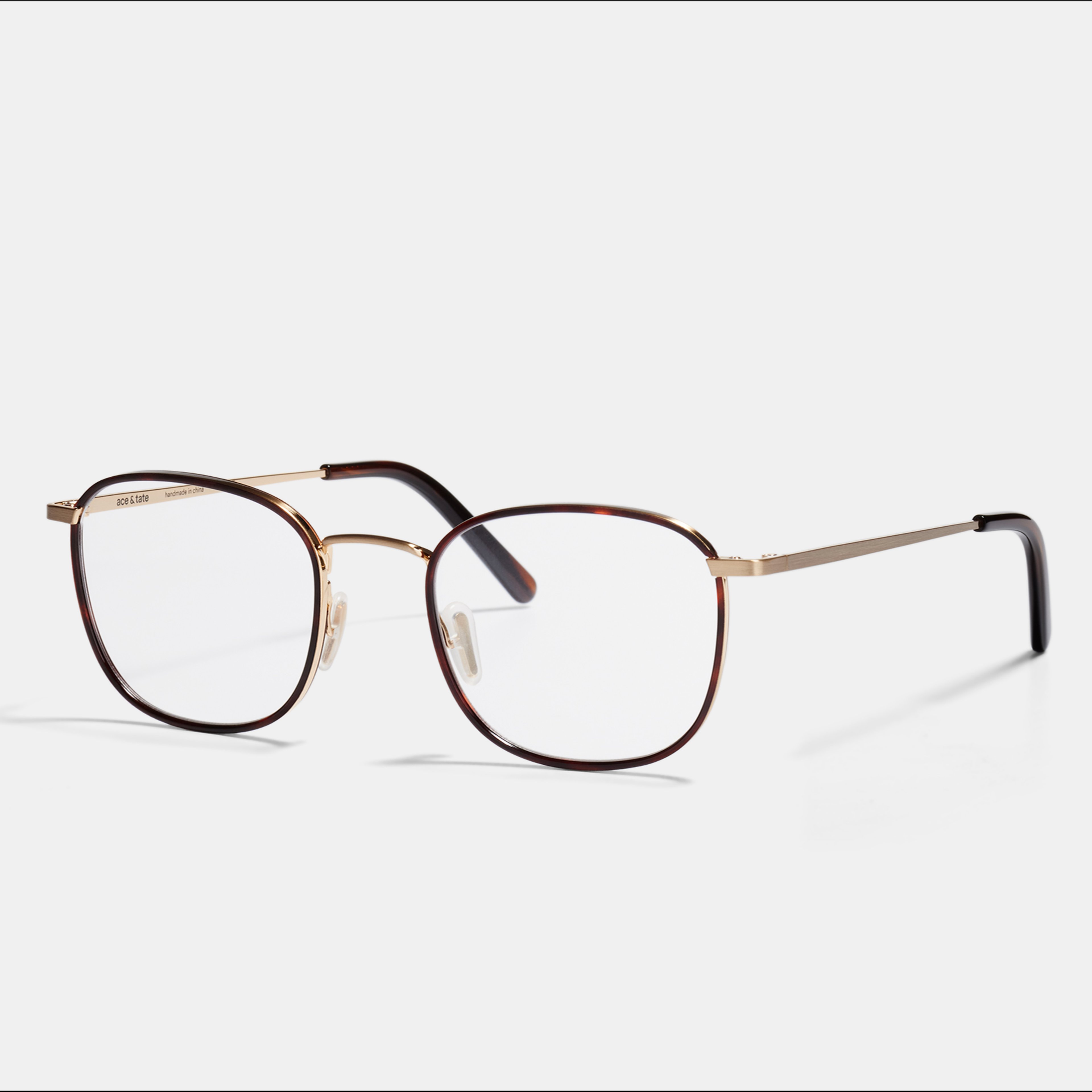 Ace & Tate Glasses | Square Metal in Brown, Gold, Orange