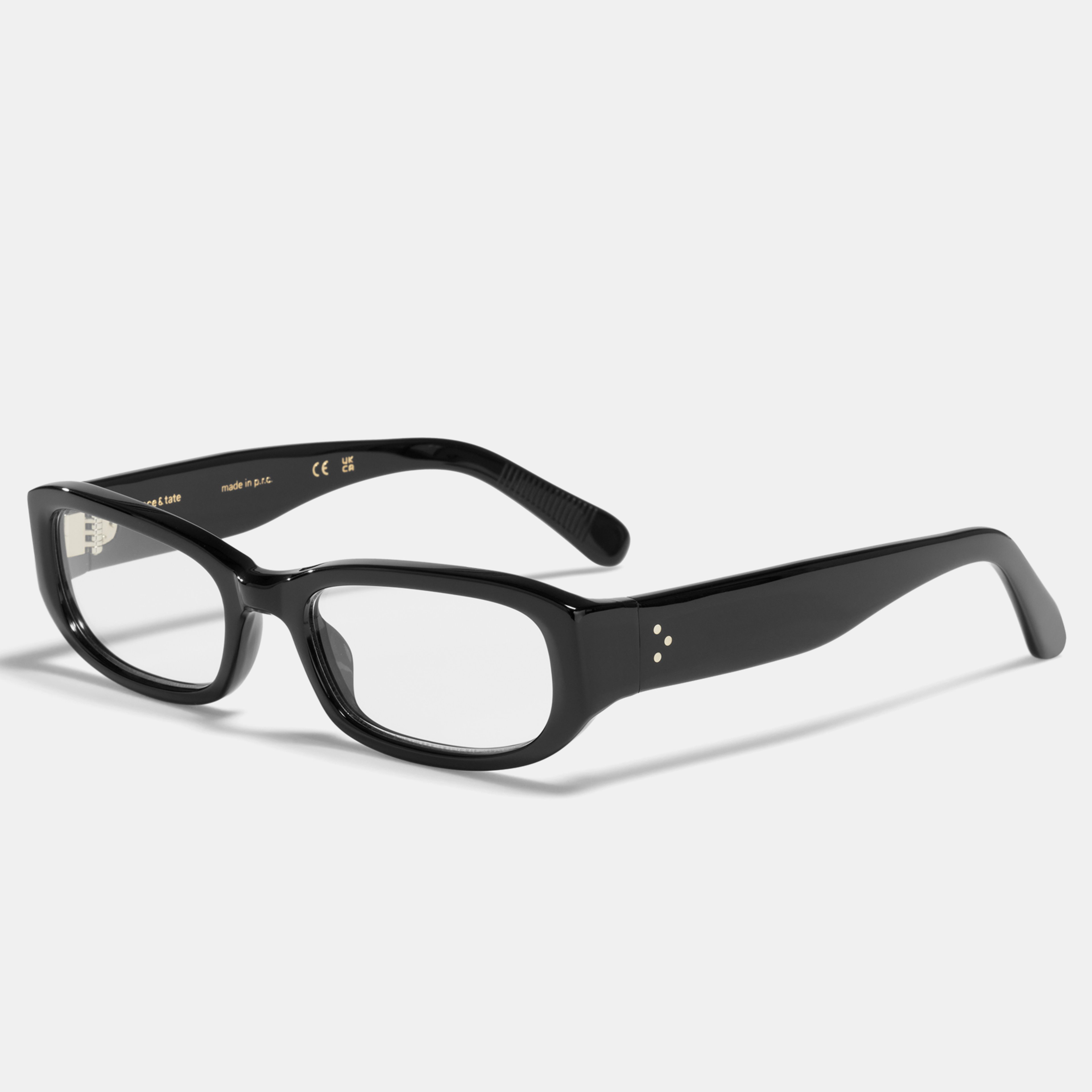 Ace & Tate Glasses | rectangle Recycled in Black