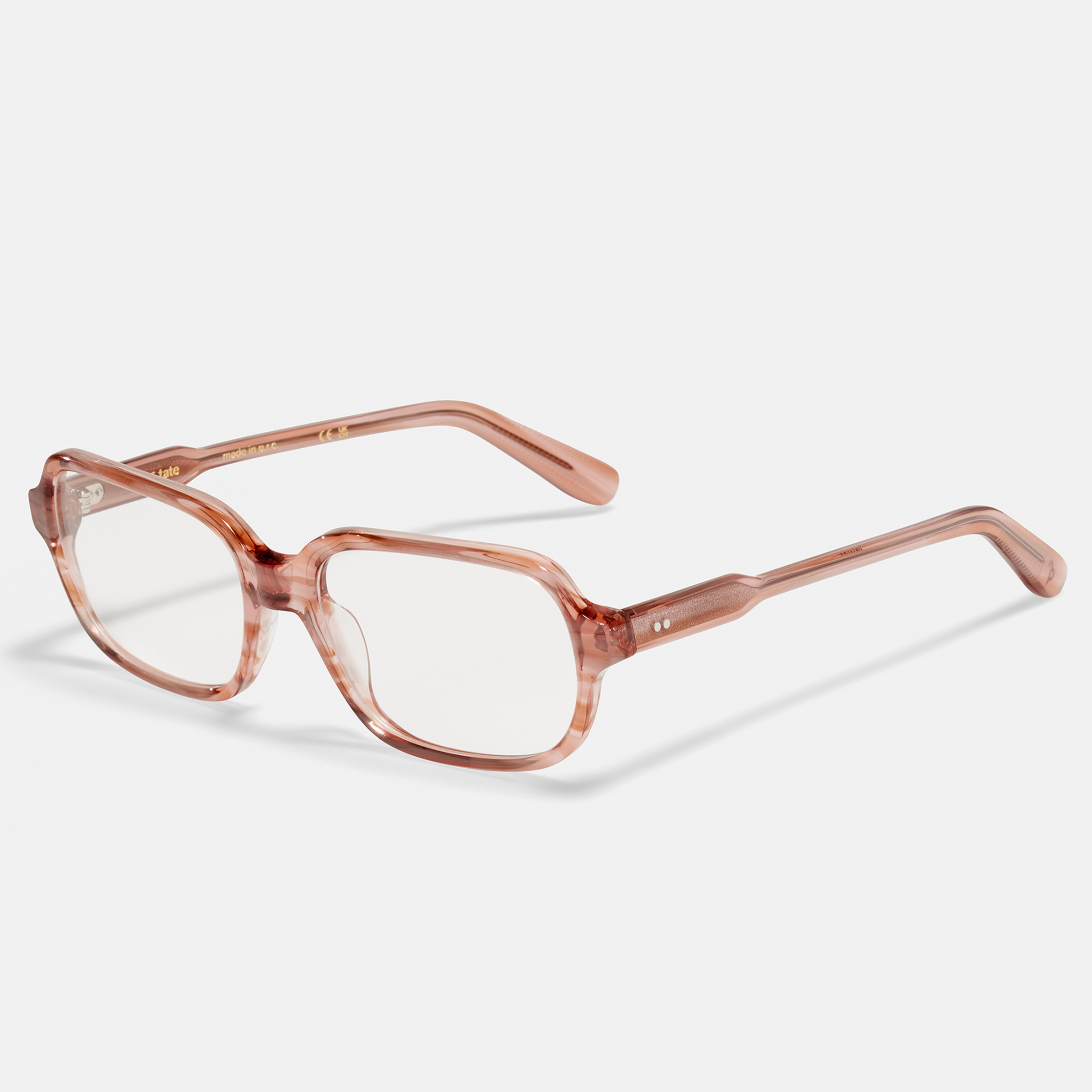 Ace & Tate Glasses | Square Bio acetate in Pink