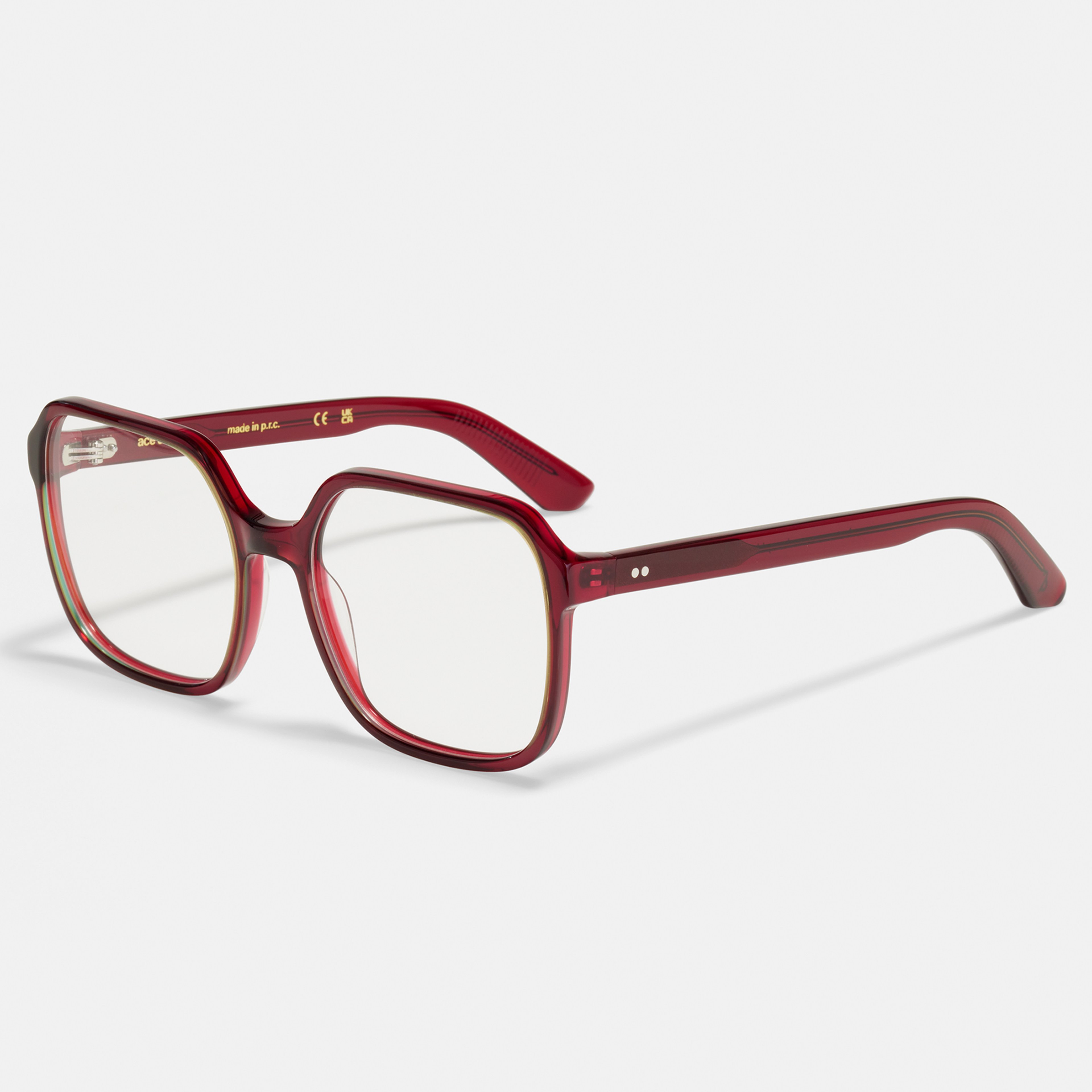 Ace & Tate Glasses | Square Bio acetate in Red