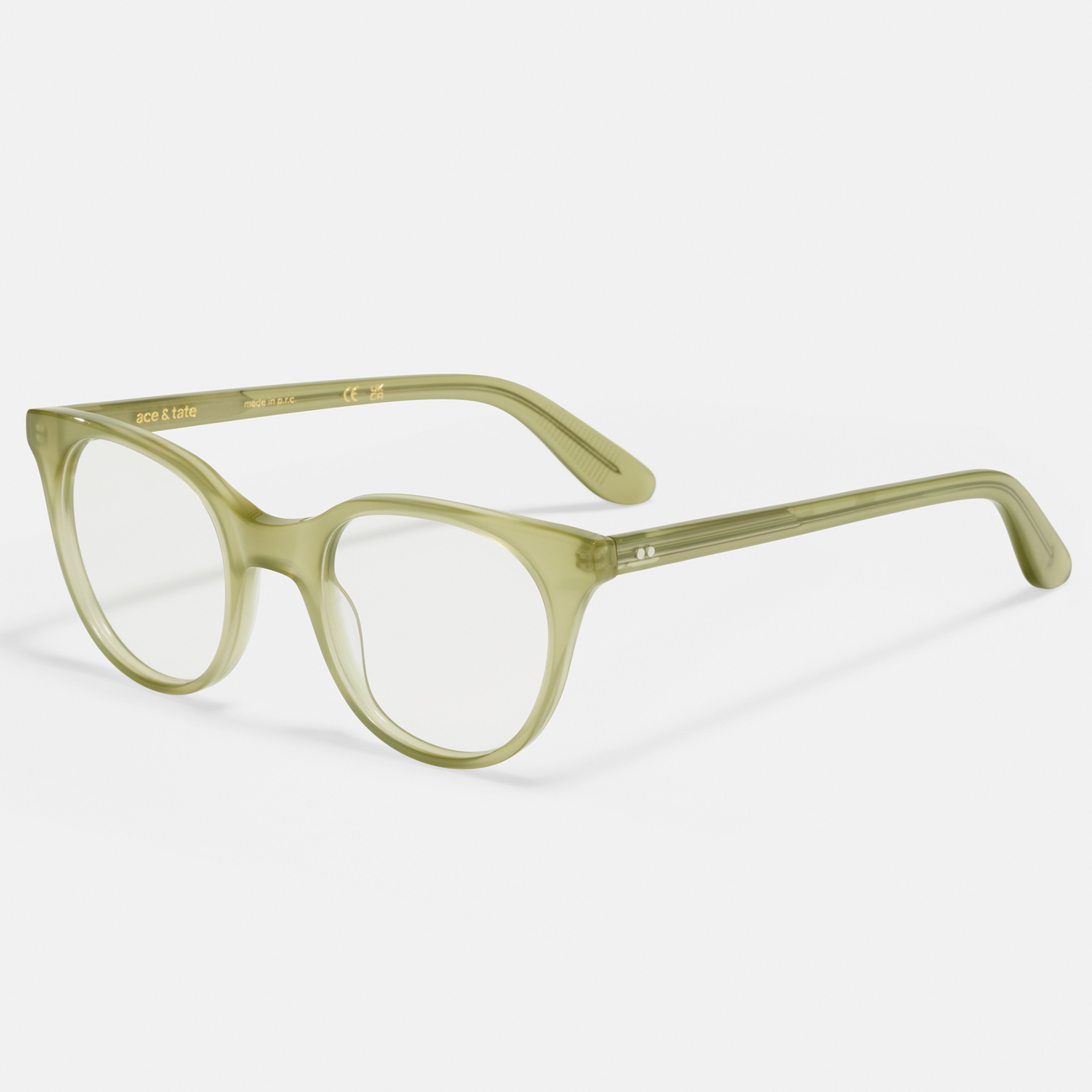 Ace & Tate Glasses | Round Bio acetate in Green