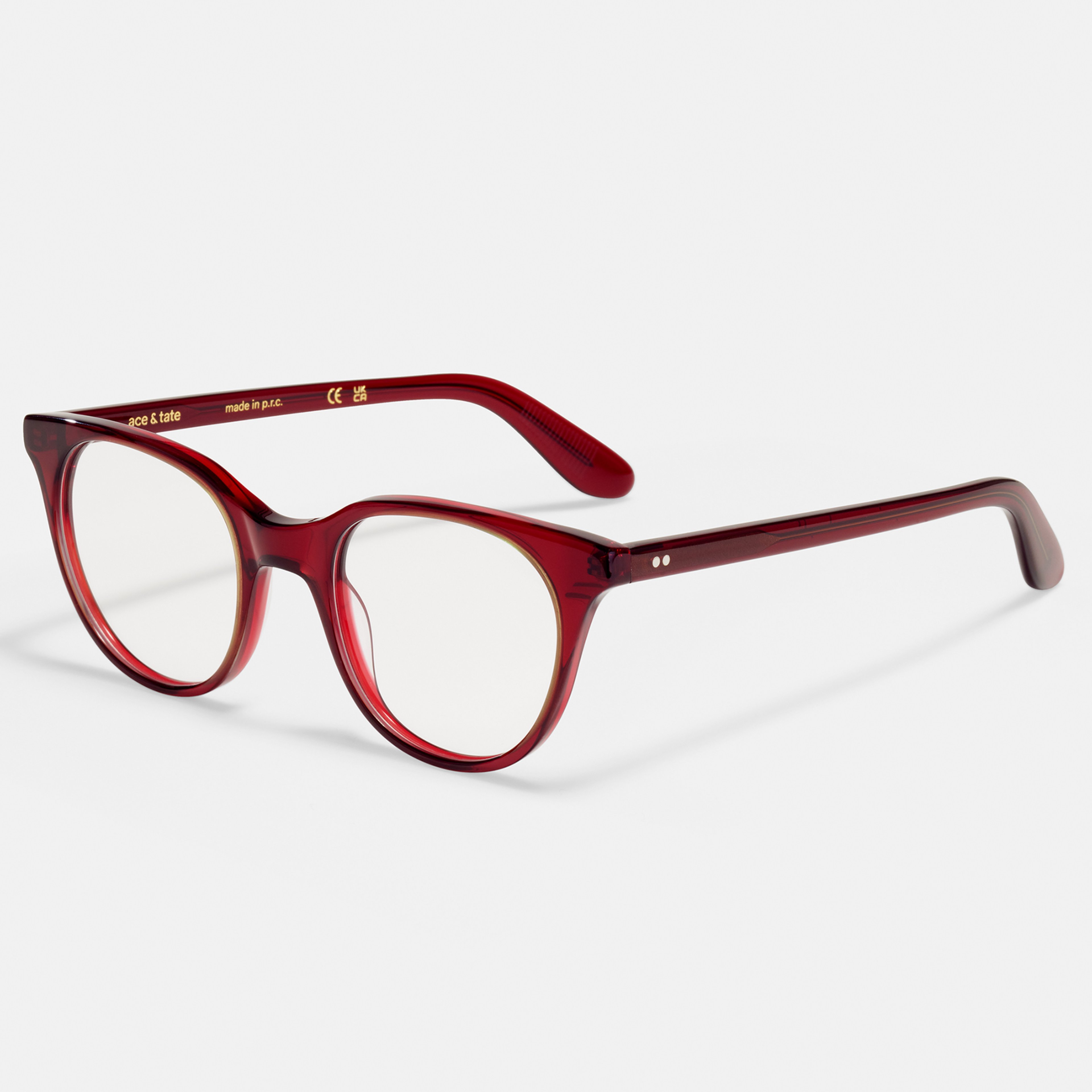 Ace & Tate Glasses | Round Bio acetate in Red