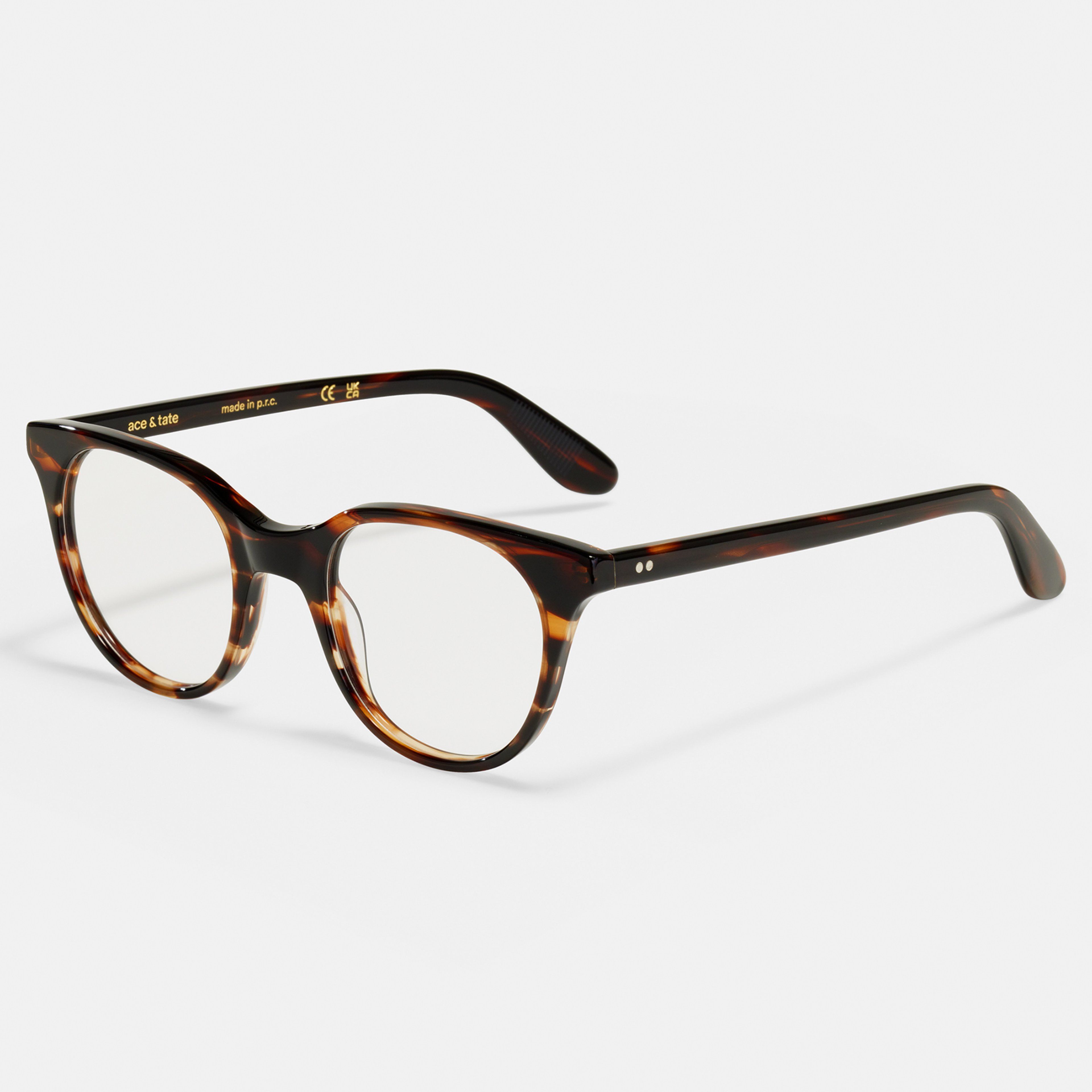 Ace & Tate Glasses | Round Bio acetate in Brown