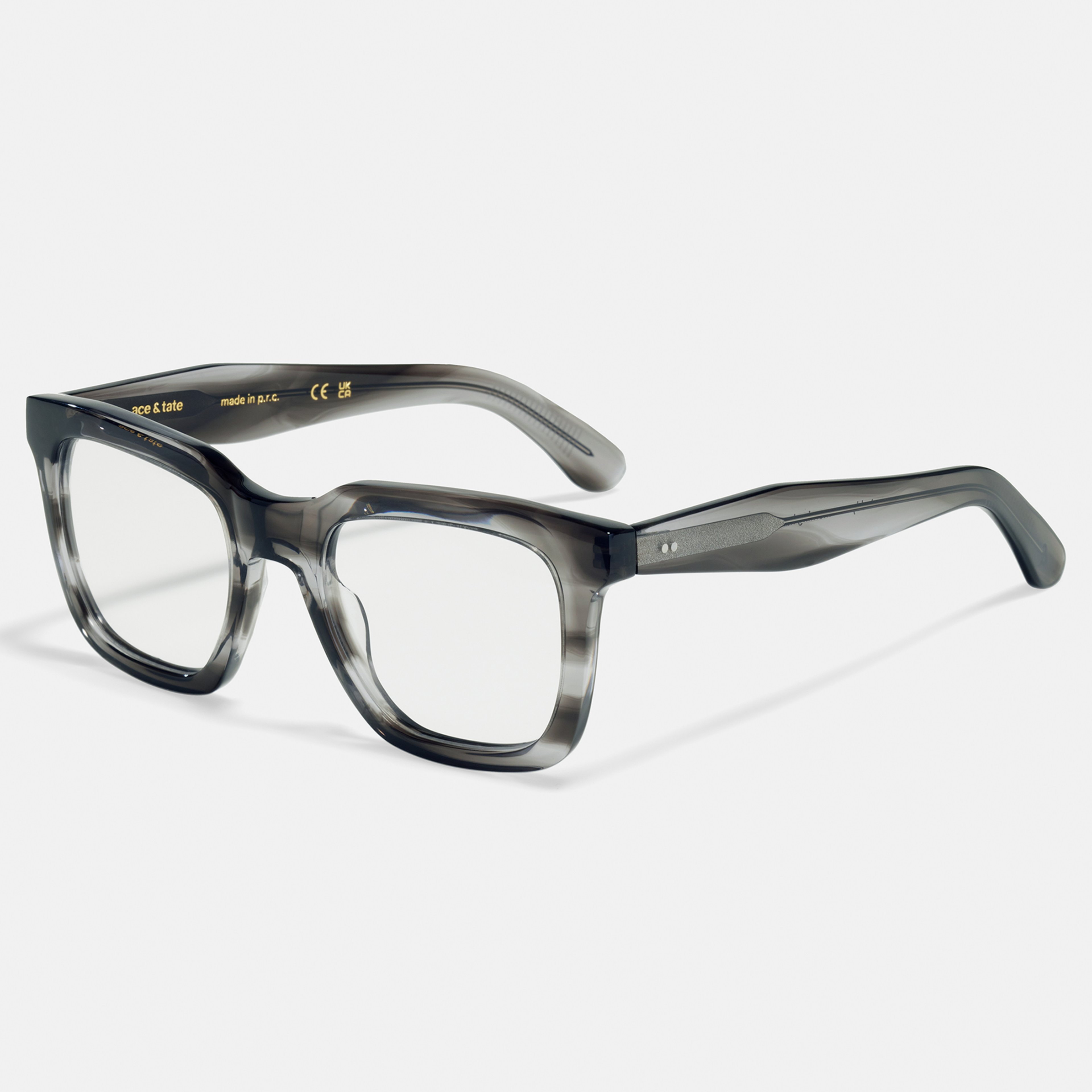 Ace & Tate Glasses | Square Bio acetate in Grey